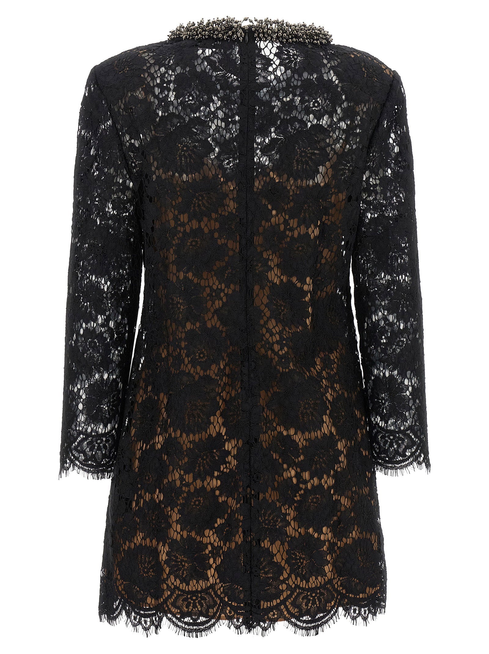 Self-Portrait Lace Dress With Jewel Collar - view 2
