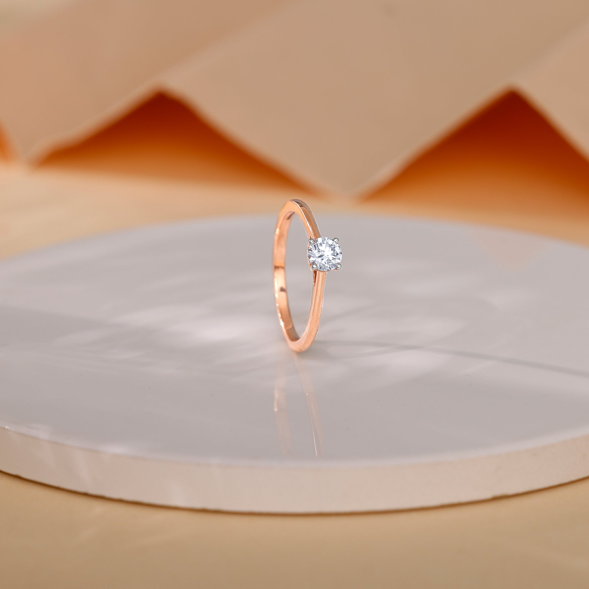 GIVA Jewellery Rose Gold Solitaire Dream Ring - view 2