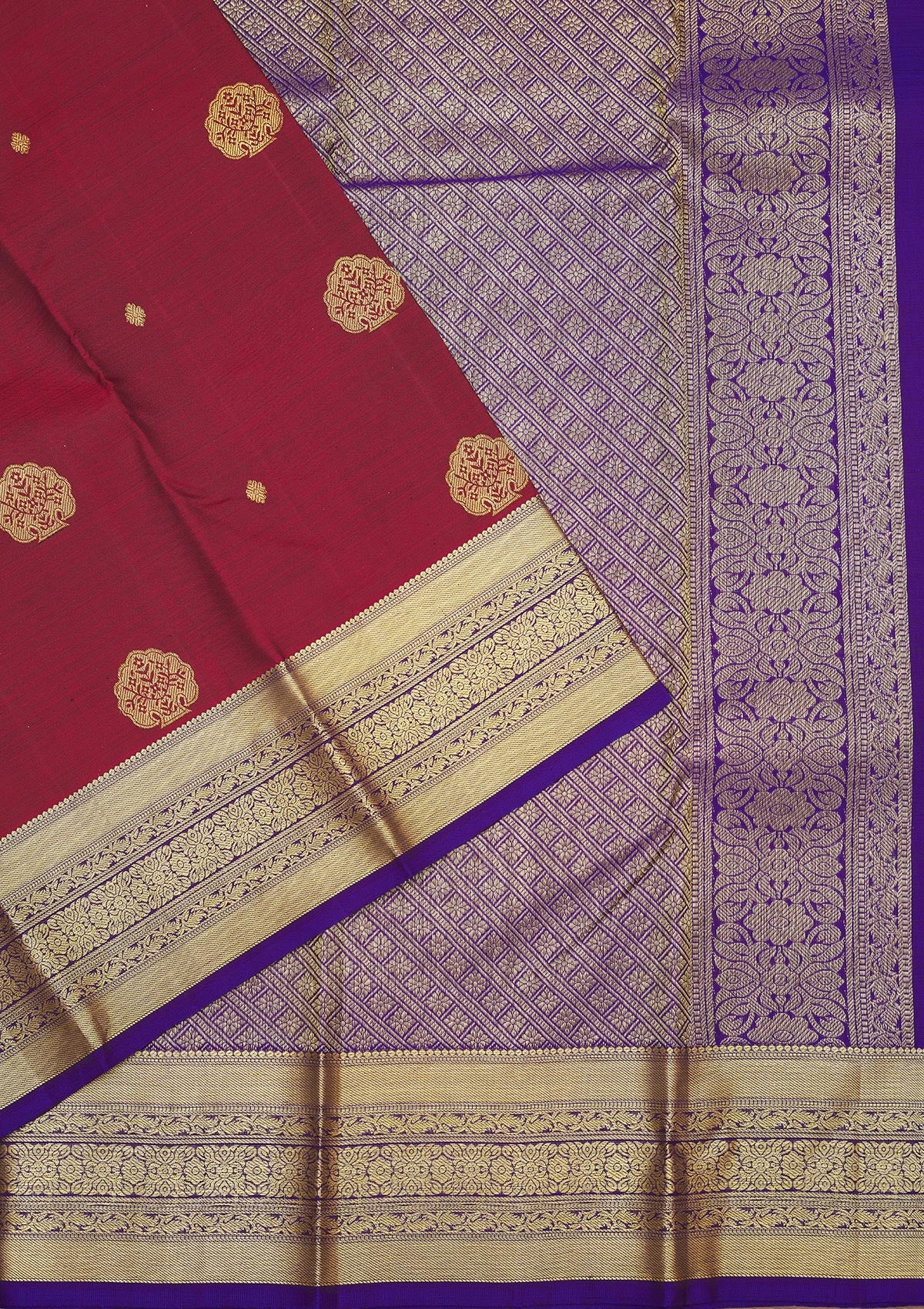 Koskii Maroon Zariwork Pure Silk Saree – Women's - view 3