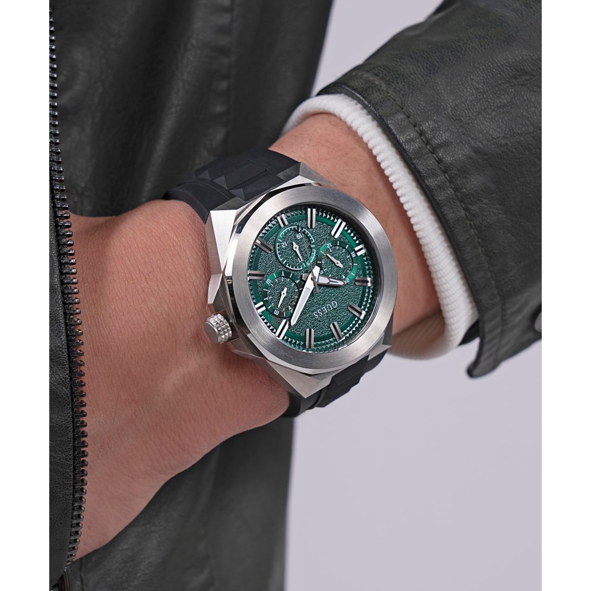 Guess Dashboard Men Quartz Green Dial Multi-Function Silicone Watch GW0799G3 - view 6
