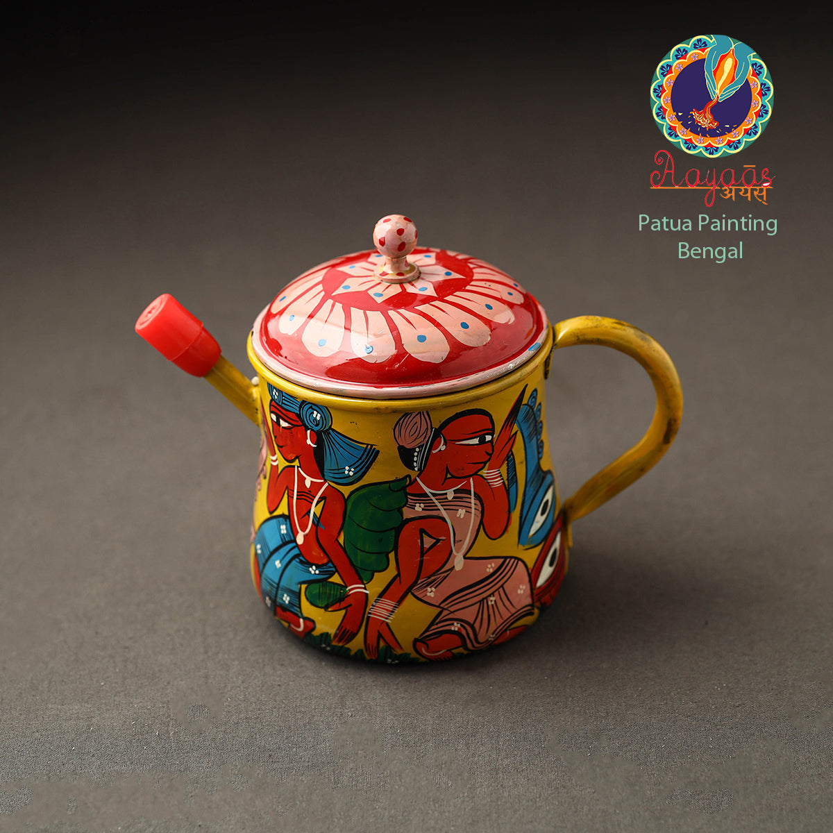 AAYAAS Bengal Patua Handpainted Stainless Steel Oil Dispenser 25