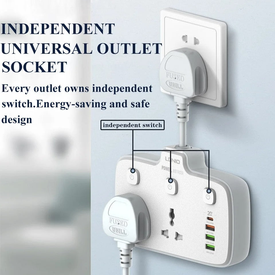 Peeperly Multi Outlet Power 2AC Universal Outlet Extension Socket - view 6