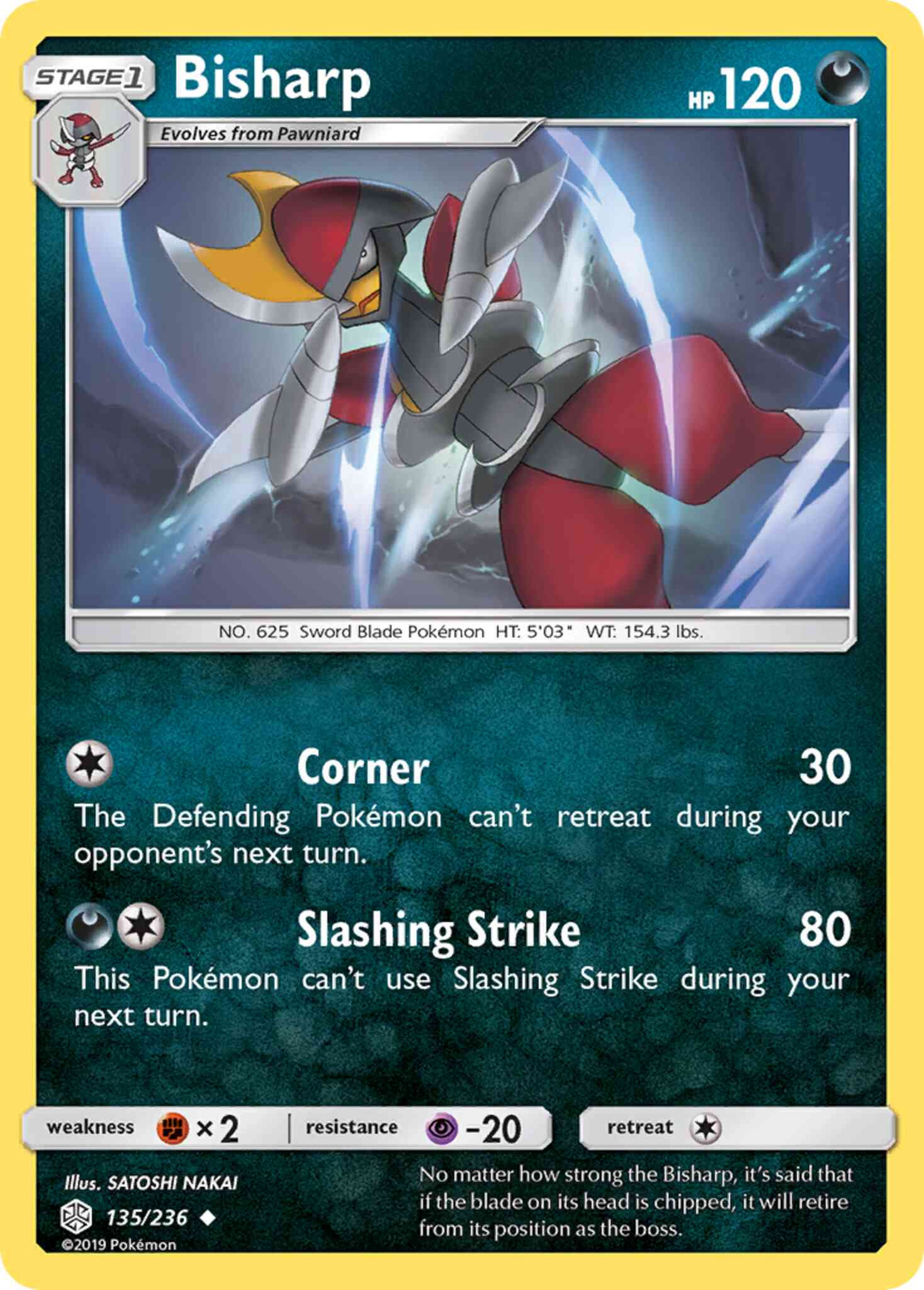 Uncommon sm12-135 non-holo – Pokémon Bisharp - 135/236 - Uncommon [sm12-135] [Non-Holo]