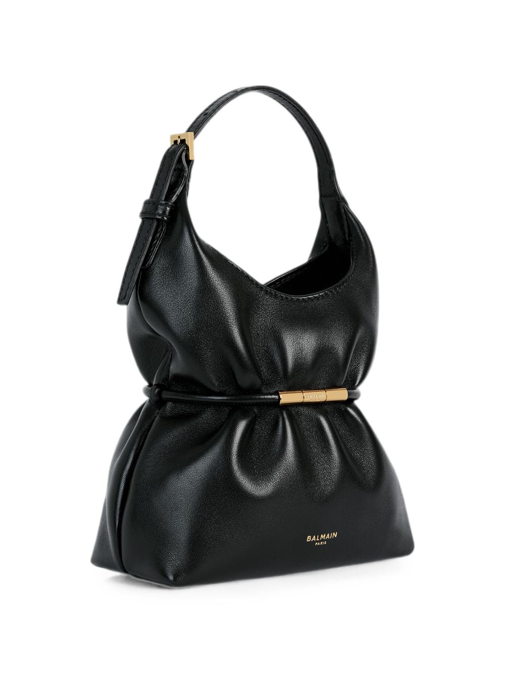 Balmain Draped Drawstring Bag – 100% Lamb Leather - view 3