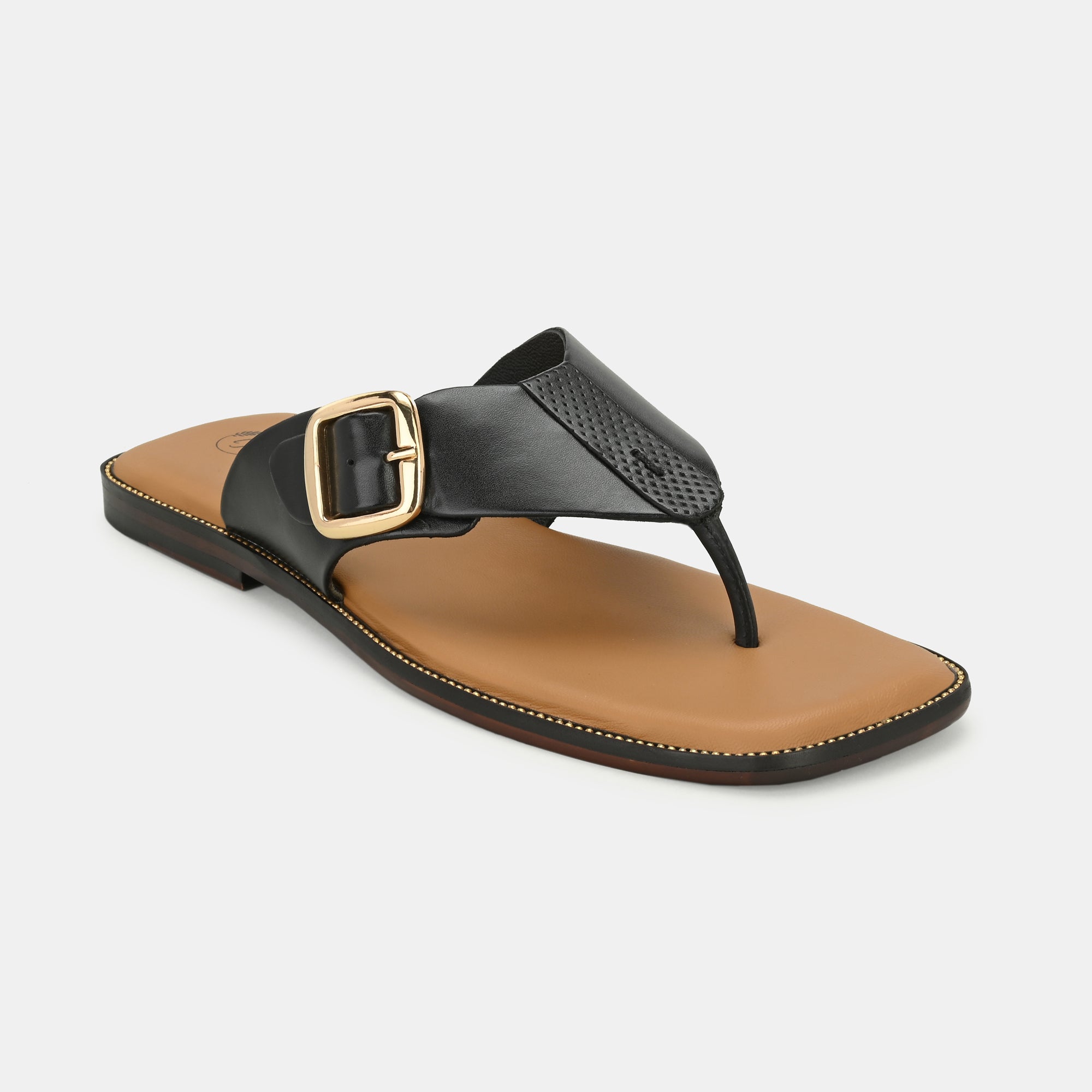 Black Buckled Slippers By Lafattio - view 6