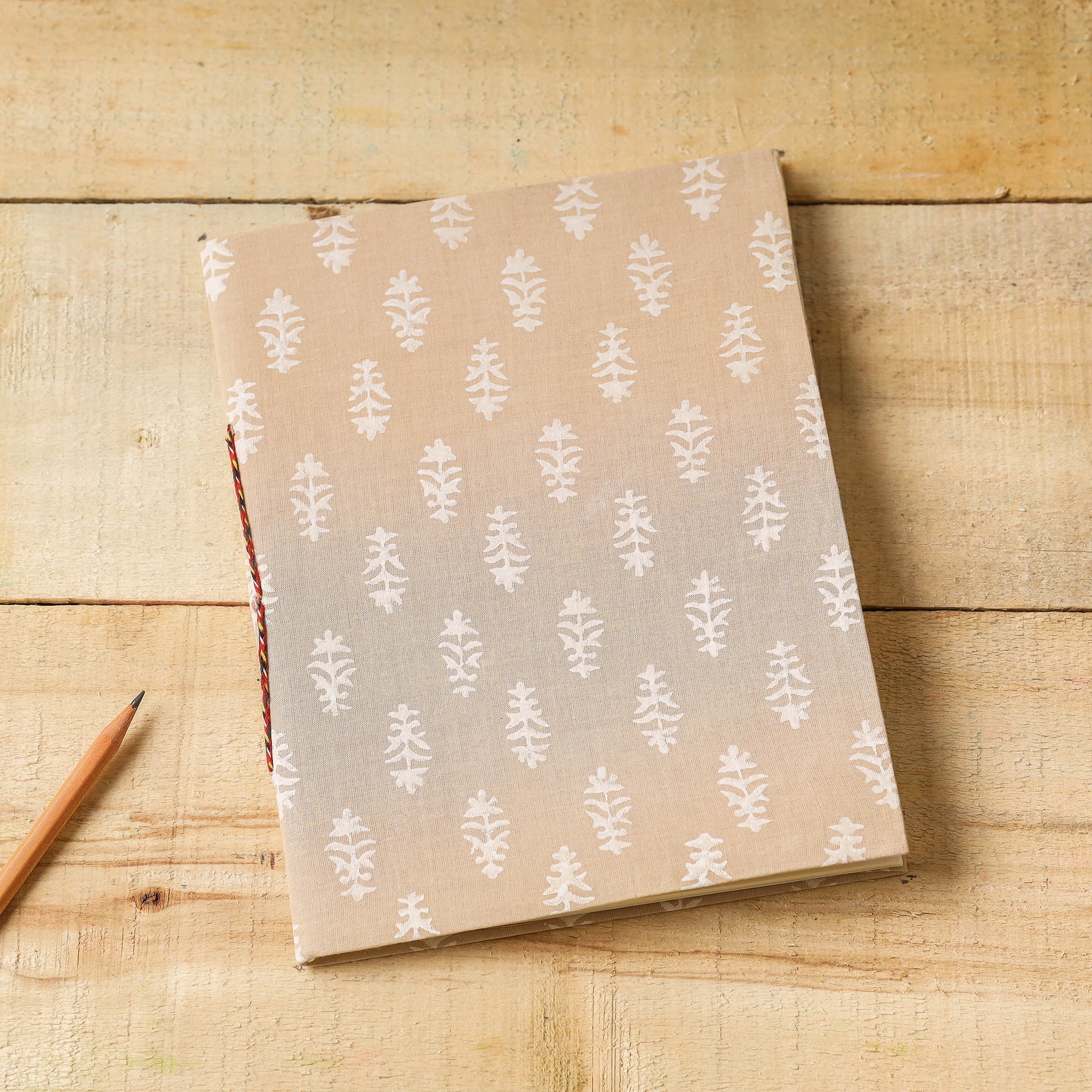 BINDAAS UNLIMITED Brown - Sanganeri Fabric Cover Handmade Paper Notebook (9 x 7 in)