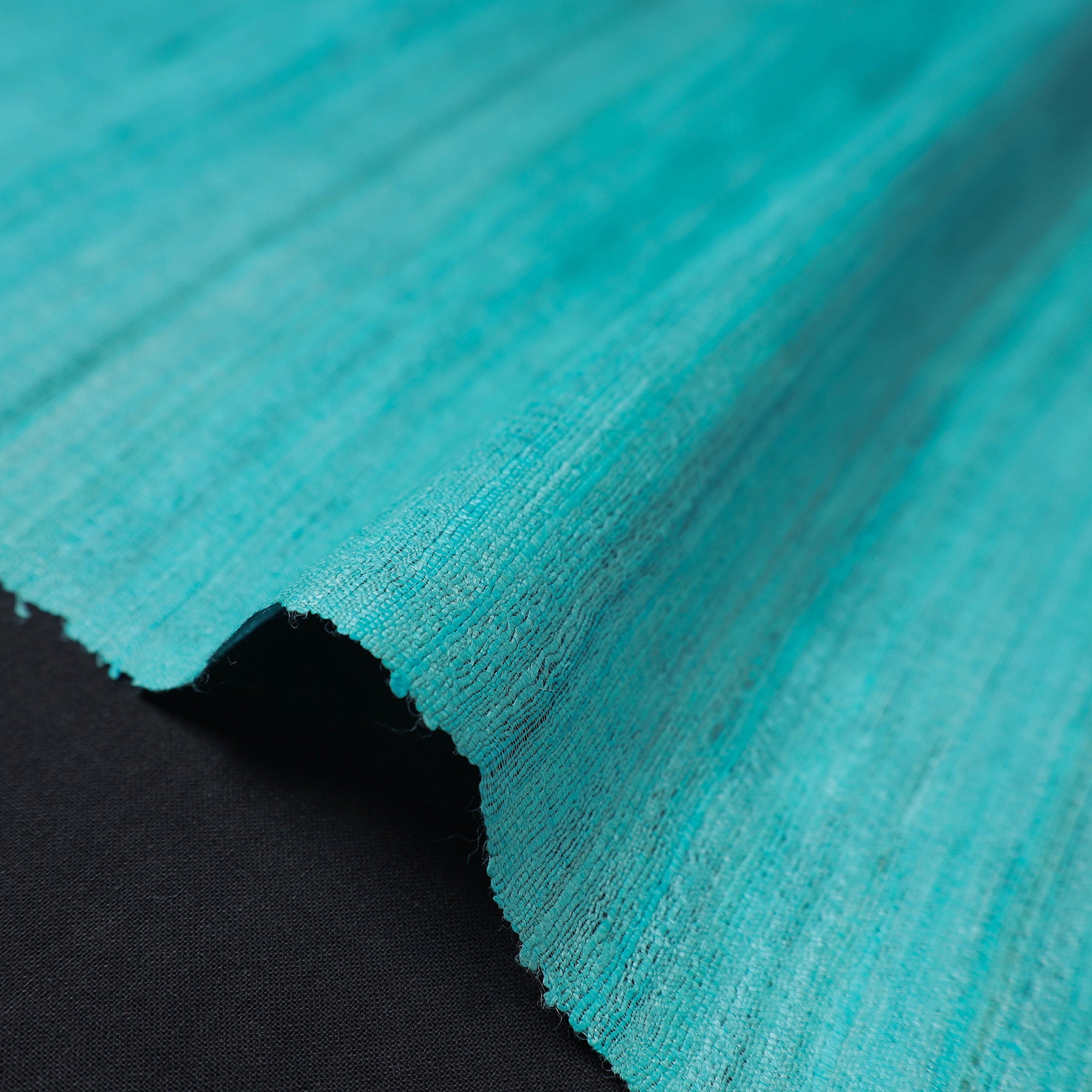 ITOKRI CRAFTS INITIATIVE Blue - Bhagalpuri Handwoven Pure Desi Tussar Silk Fabric 16 - view 3