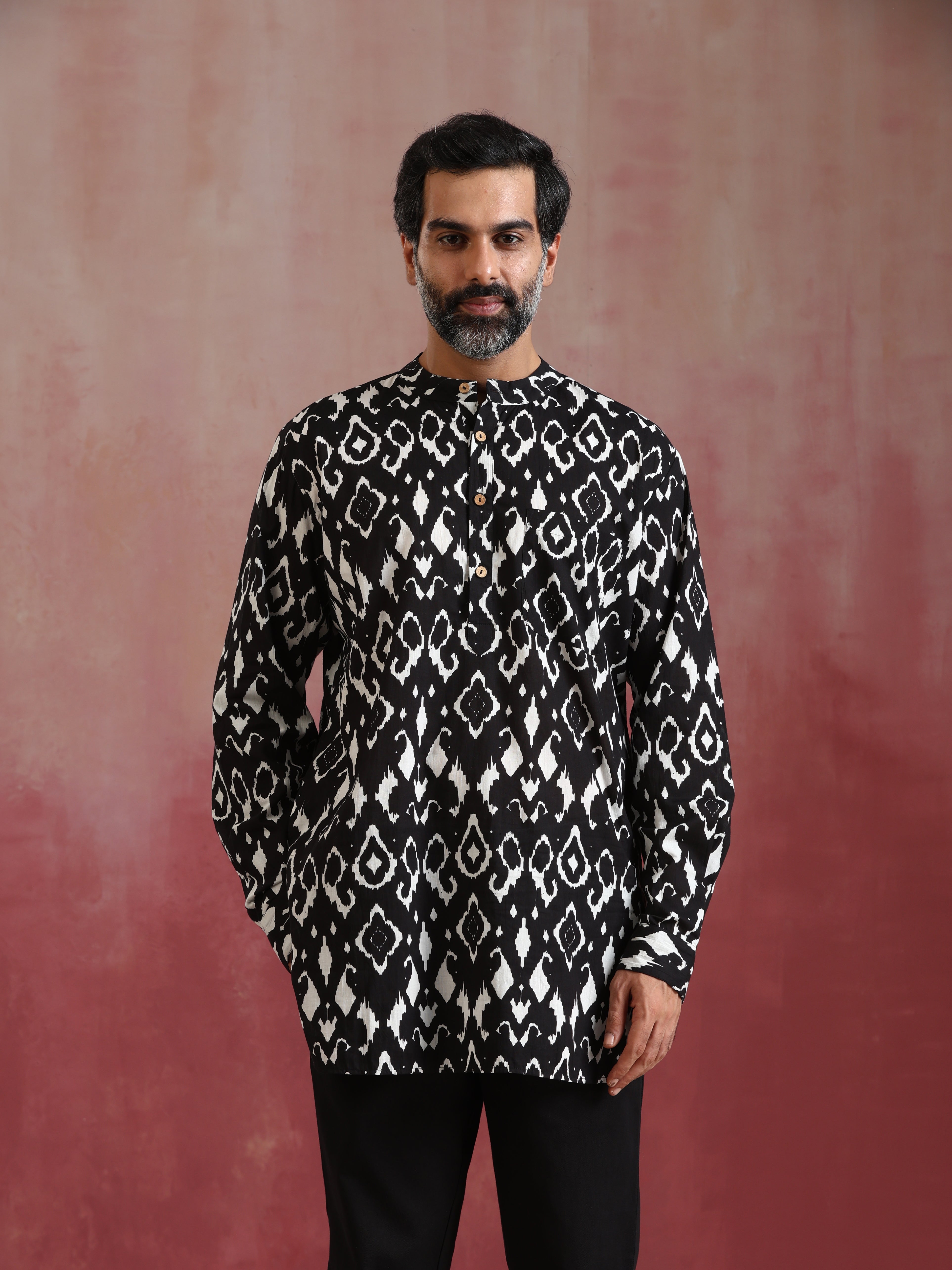 trueBrowns Men's Black Ikat Co-ord Set - view 4