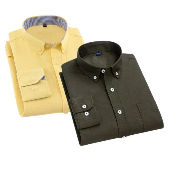 BlackTree Combo of 2 Cotton Shirt for Man ( Lemon and Bottle Green )