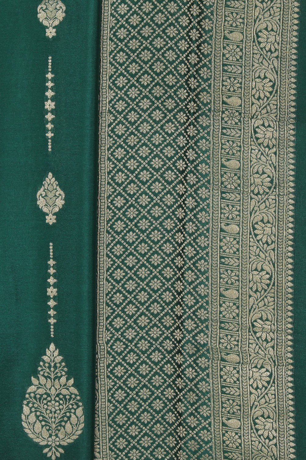 Kalanjali Crepe Green Saree – Women's - view 2