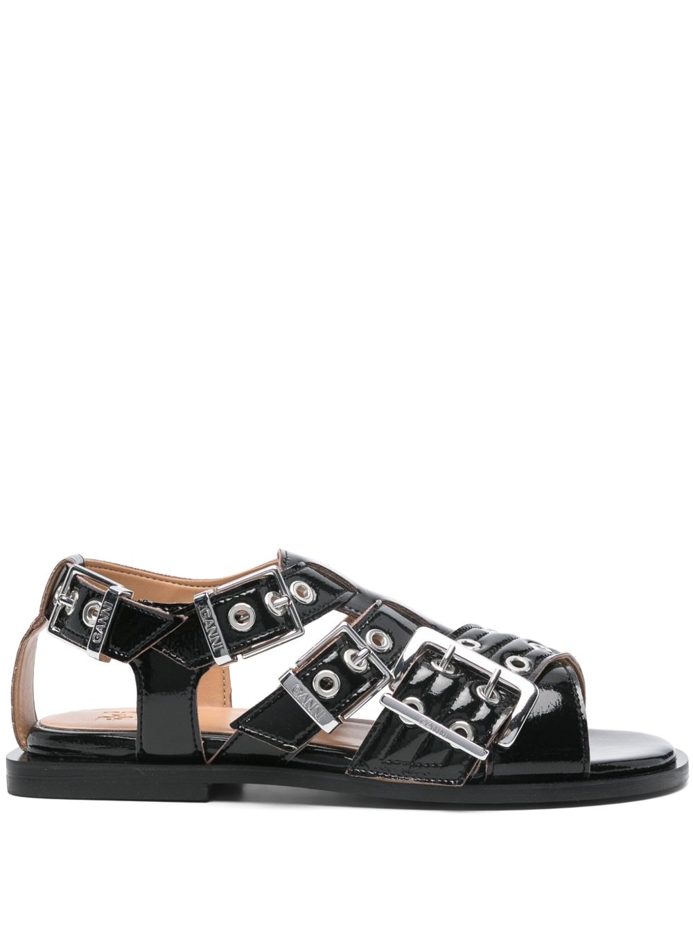 Ganni eyelet-detailing sandals – Outer: Polyurethane 100%