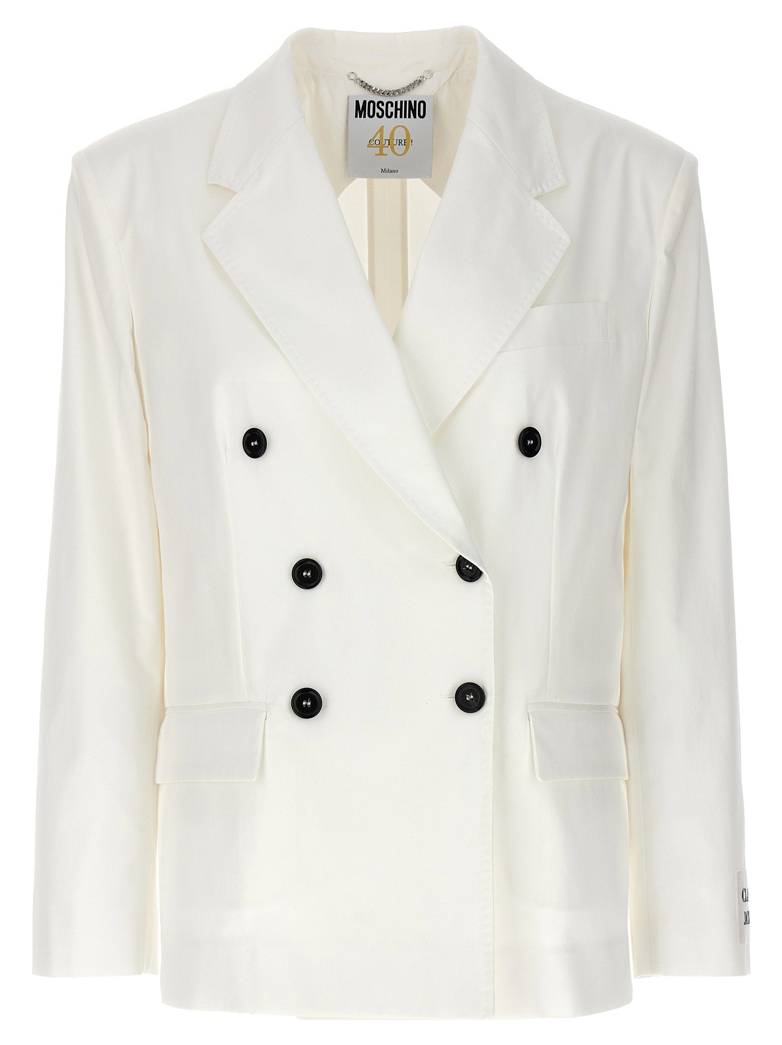 Moschino Double-breasted Blazer – 96% cotton, 4% elastane