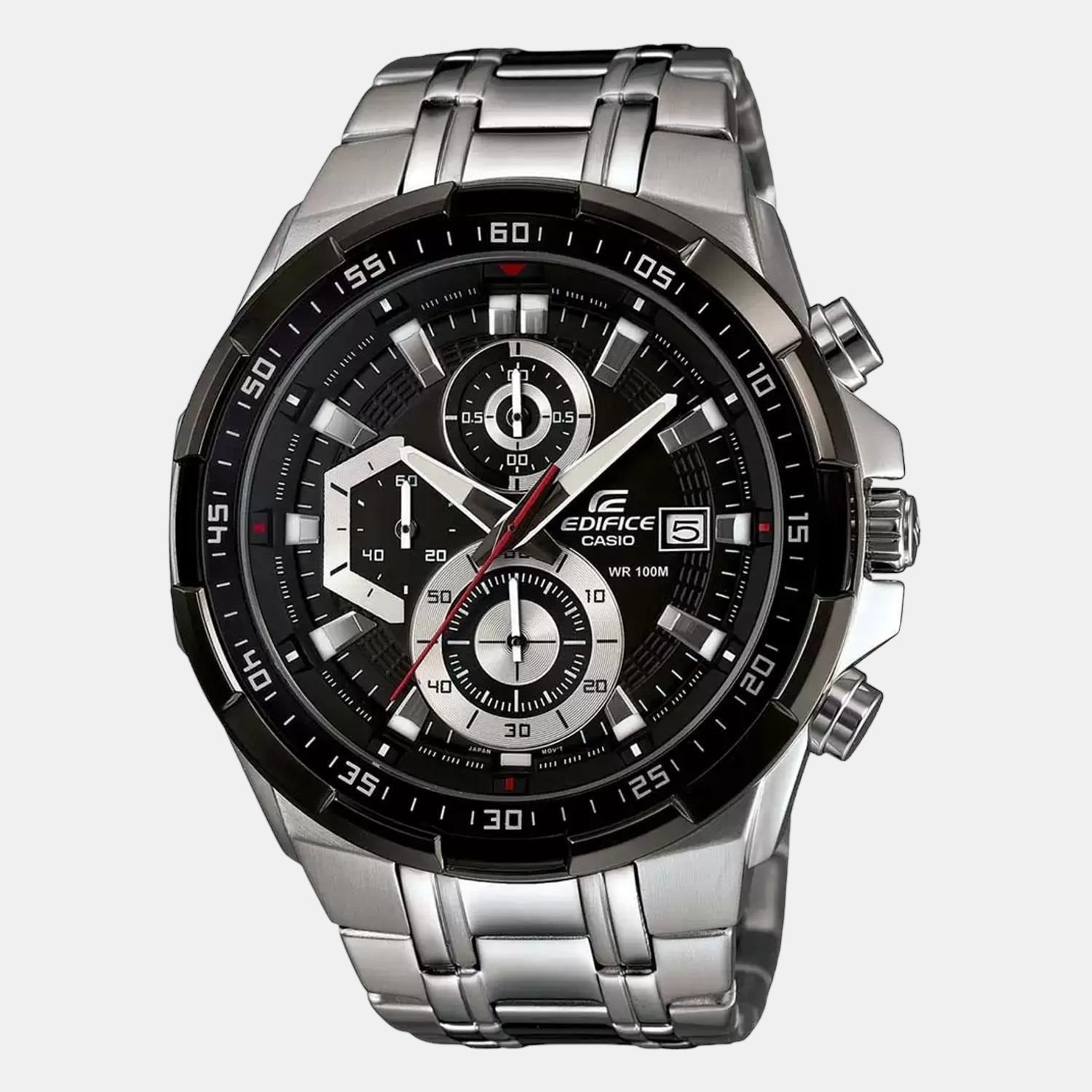 Casio Edifice Men Quartz Black Dial Chronograph Stainless Steel Watch EX191 - view 2