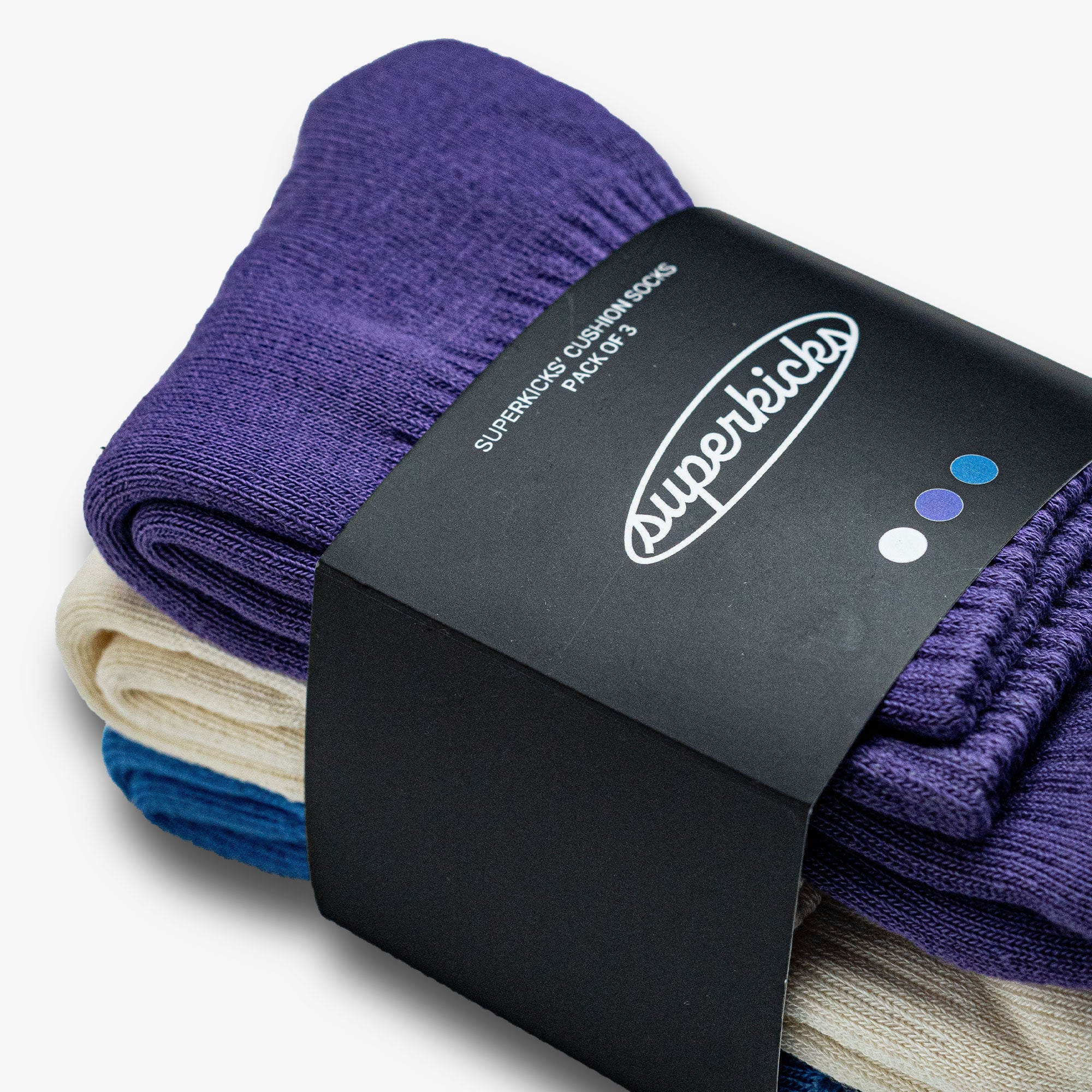 Superkicks | CREW SOCKS { WHITE/PURPLE/BLUE - view 6