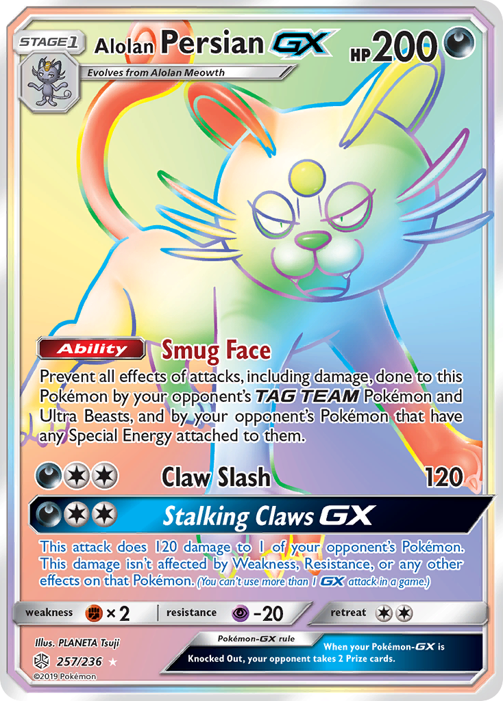 Rare secret sm12-257 – Pokémon Alolan Persian-GX - 257/236 - Rare Secret [sm12-257] [Secret] - Alolan Persian-GX - 257/236 - Rare Secret
