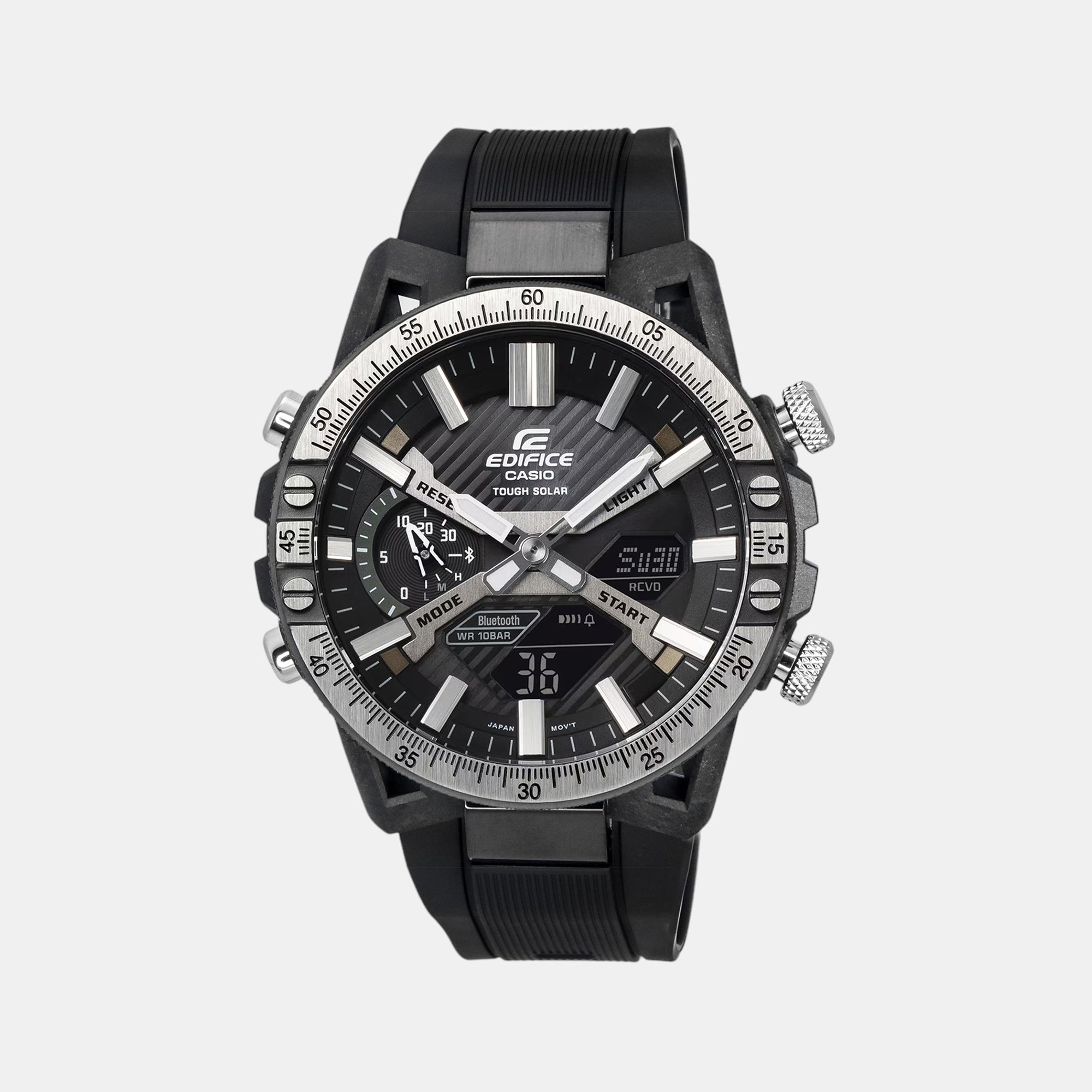 Casio Edifice Men Quartz Black Dial Analog-Digital Resin Watch ED588