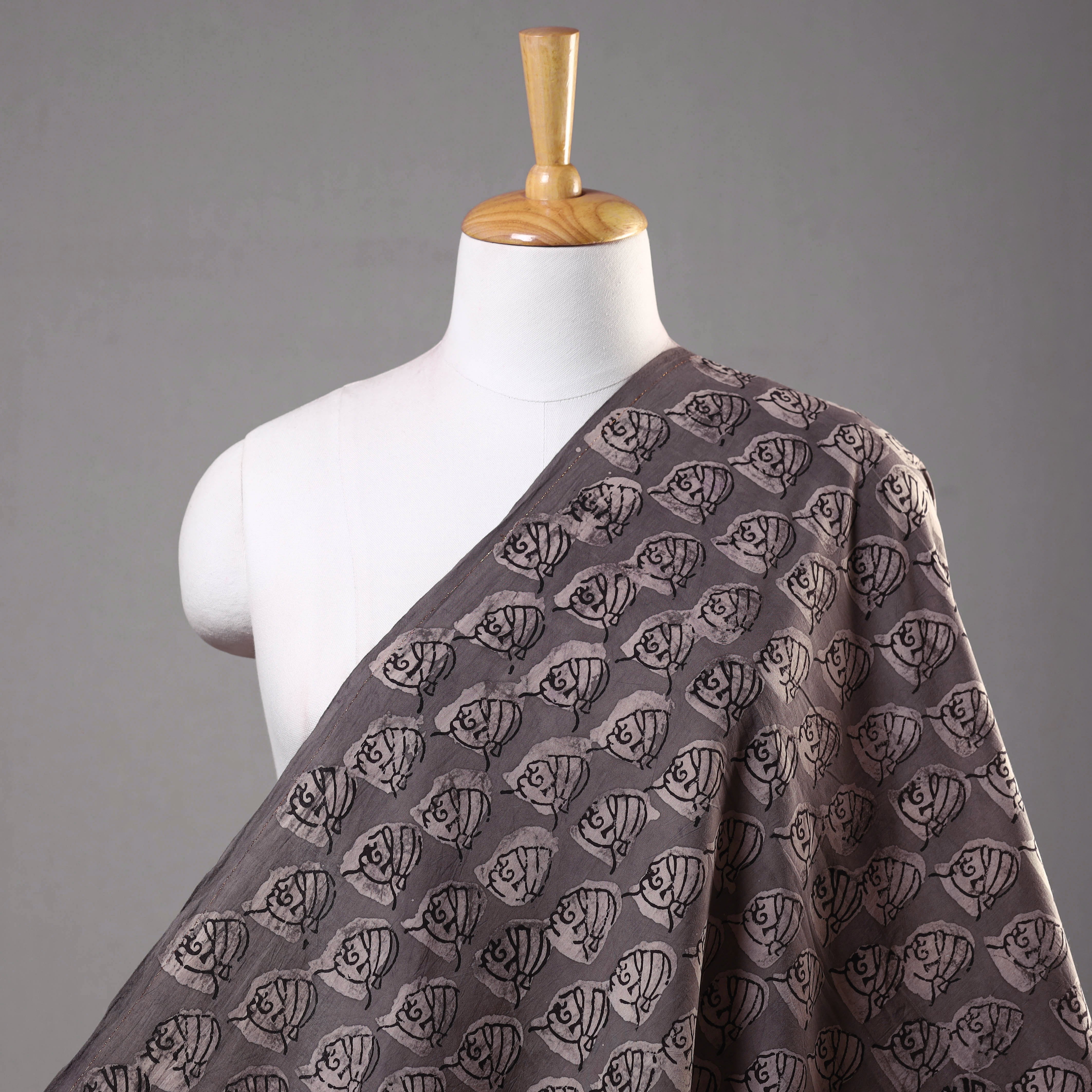 BINDAAS UNLIMITED Brown - Bindaas Block Printed Cotton Natural Dyed Fabric