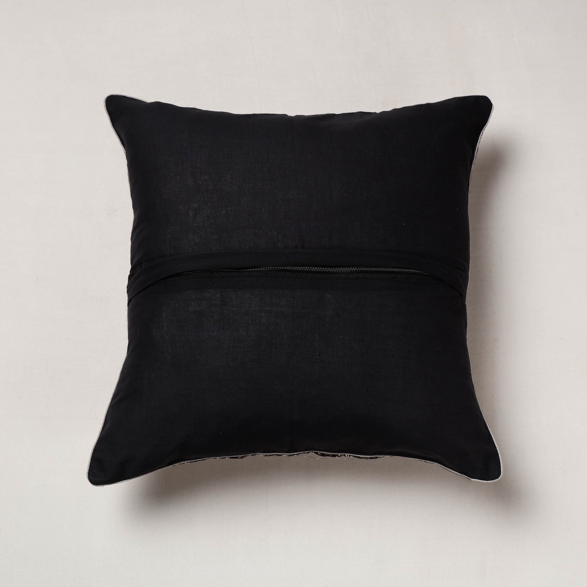 HAVELI CHRONICLES Black - Bagru Block Printed Cotton Cushion Cover (16 x 16 in) - view 3