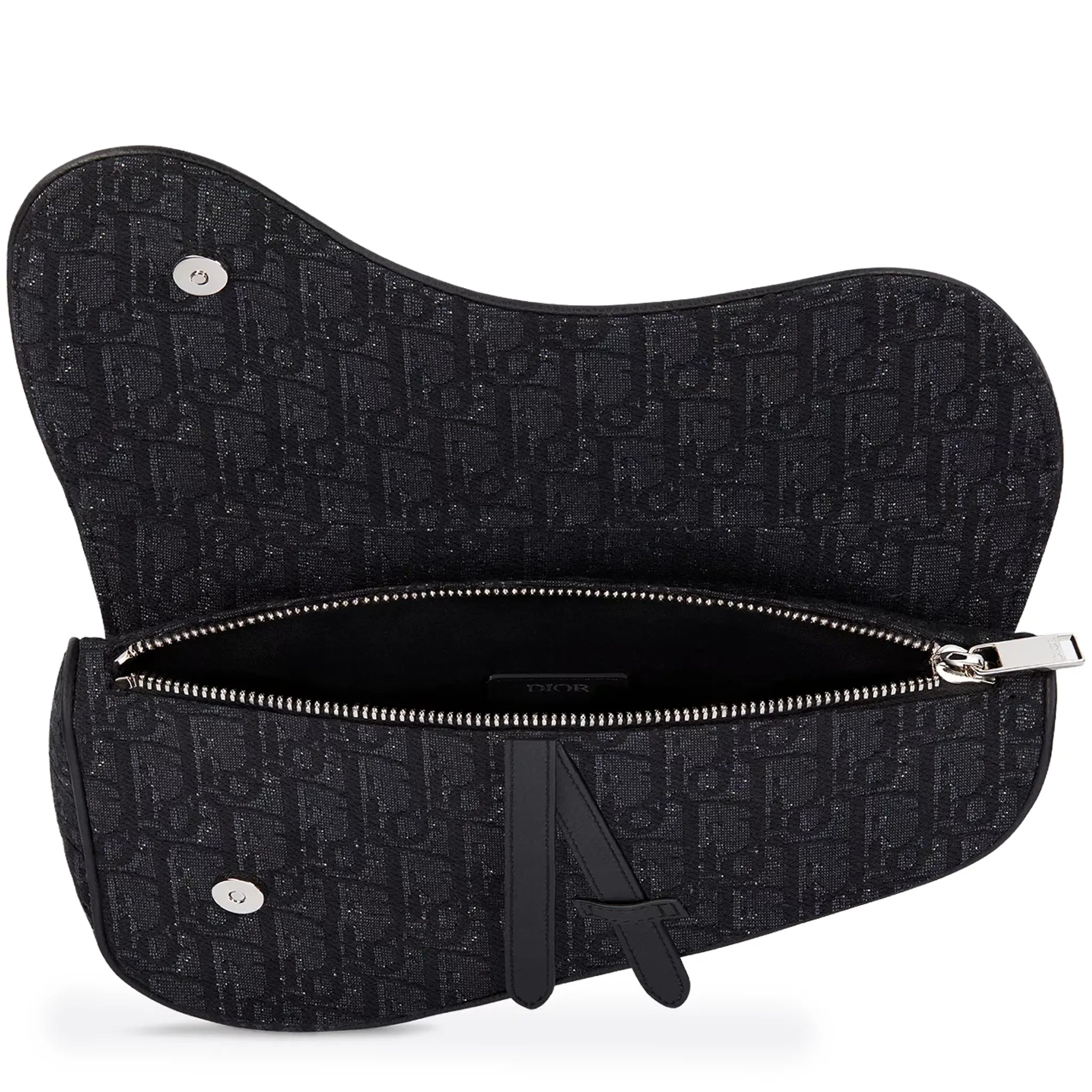 Dior Oblique Jacquard Black Saddle Bag - view 4