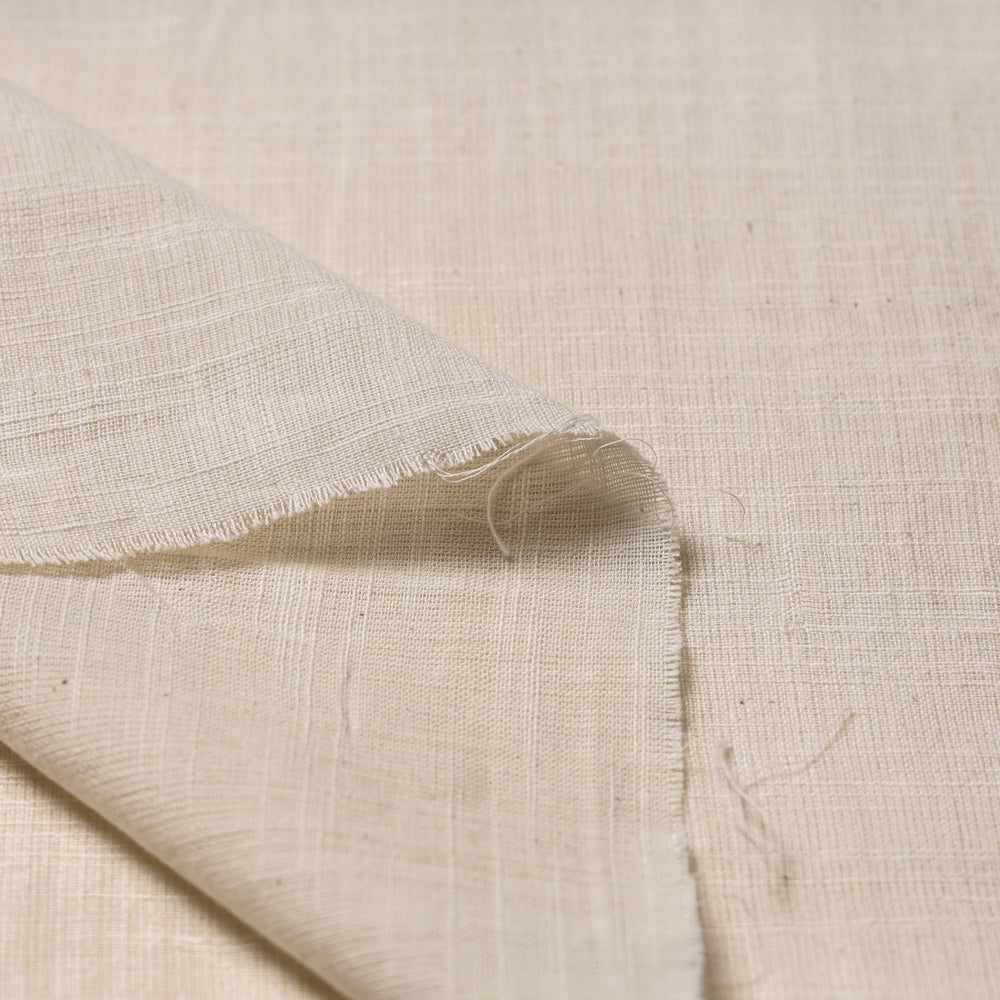 AHA VASTRA HANDLOOM Beige - Jhiri Handloom Cotton Plain Fabric 02 - view 3