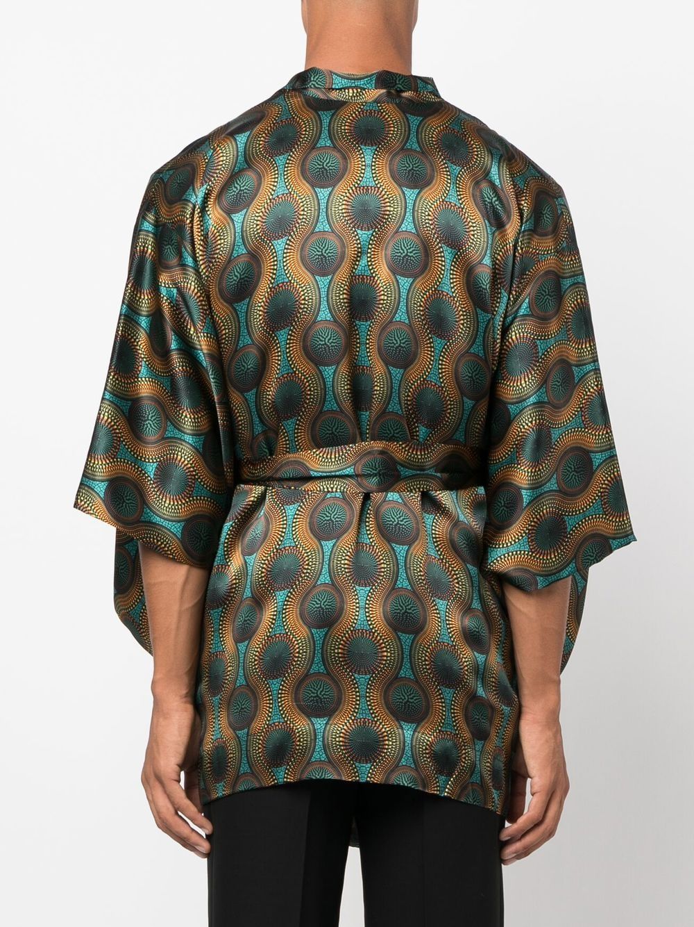Ozwald Boateng Printed silk short kimono - view 4