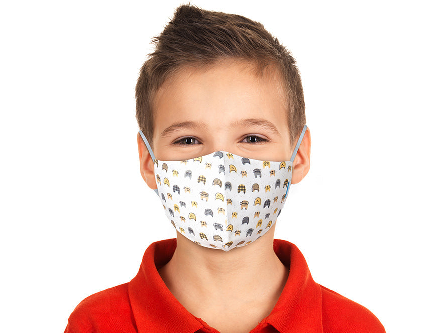 Spaces India Welspun 2Ply Reusable Face Mask 100% Cotton Face Mask-Yellow/Grey/Tea