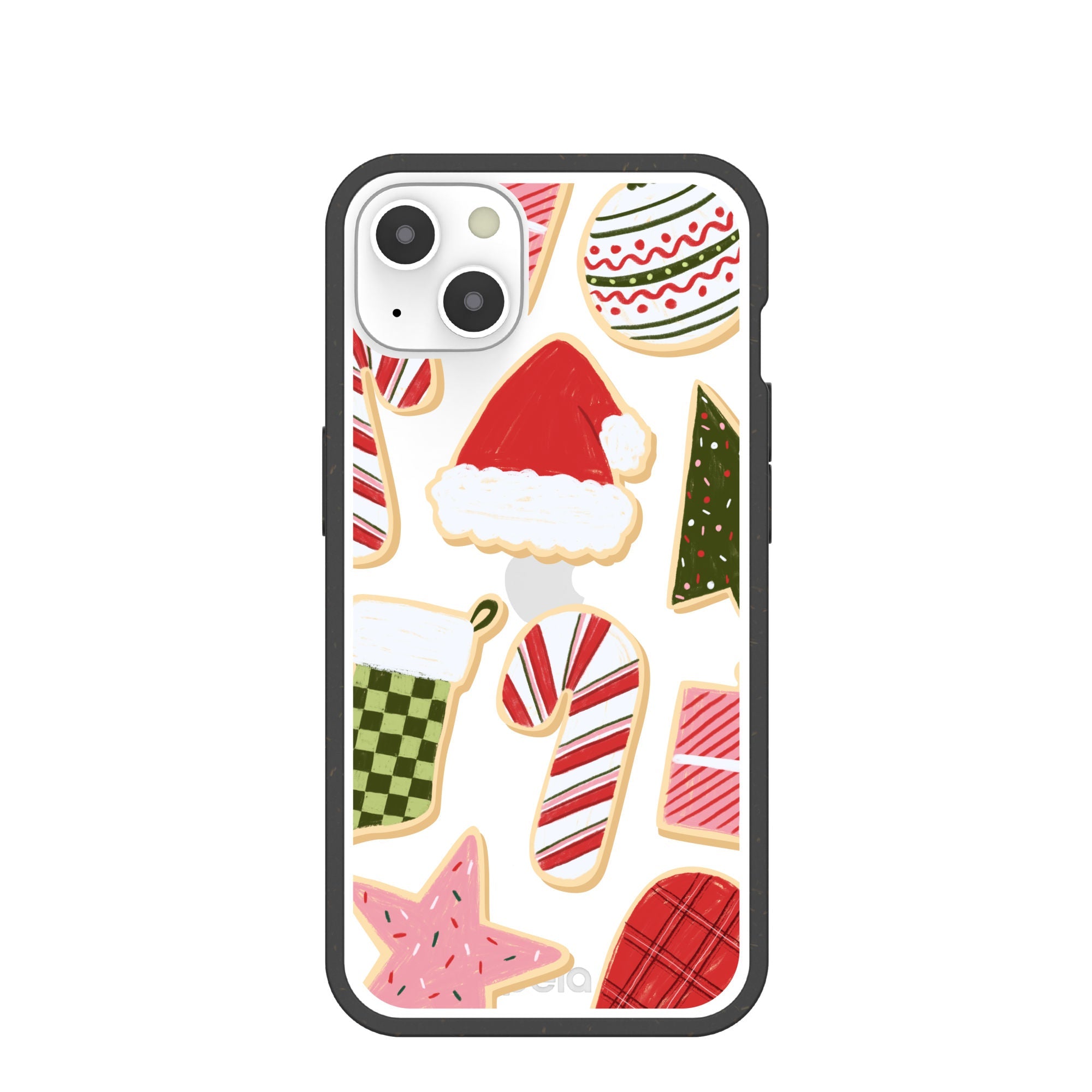 BlackTree Clear Festive Cookies iPhone 13 Case With Black Ridge