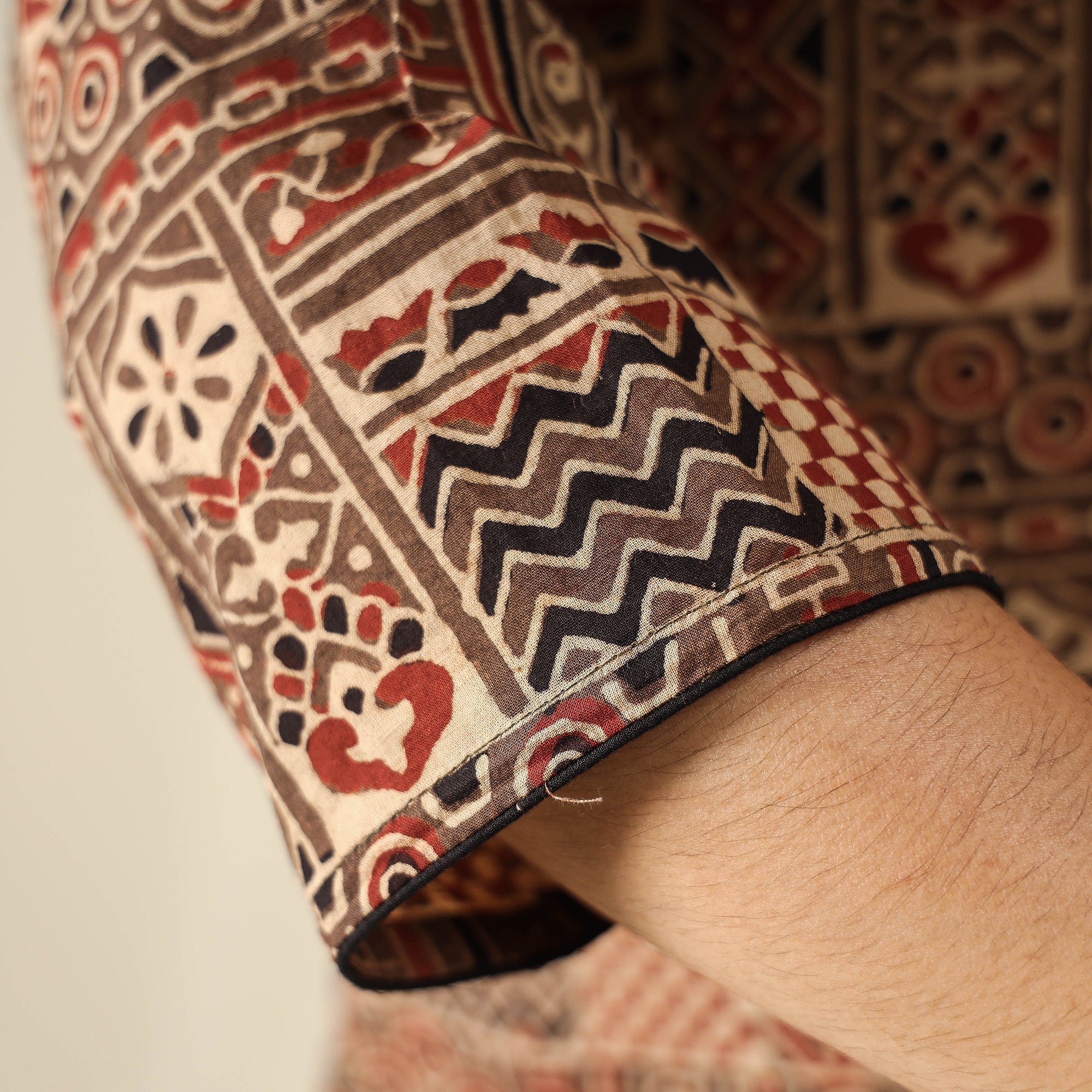 ITOKRI CASUALS Brown - Ajrakh Block Printed Cotton Long Kurta - view 6