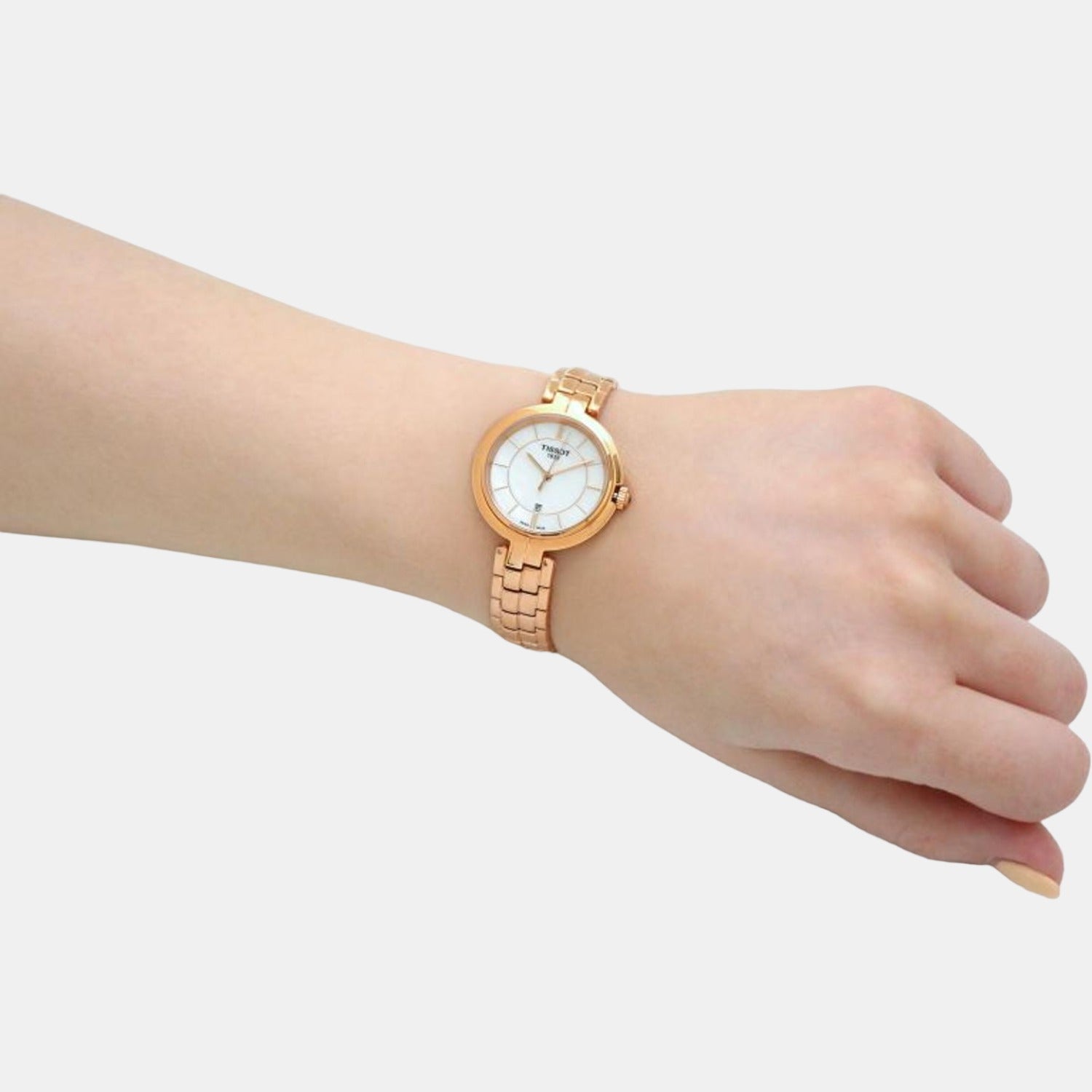 Tissot Flamingo Women Quartz Mother Of Pearl Dial Analog Stainless Steel Watch T0942103311101 - view 6