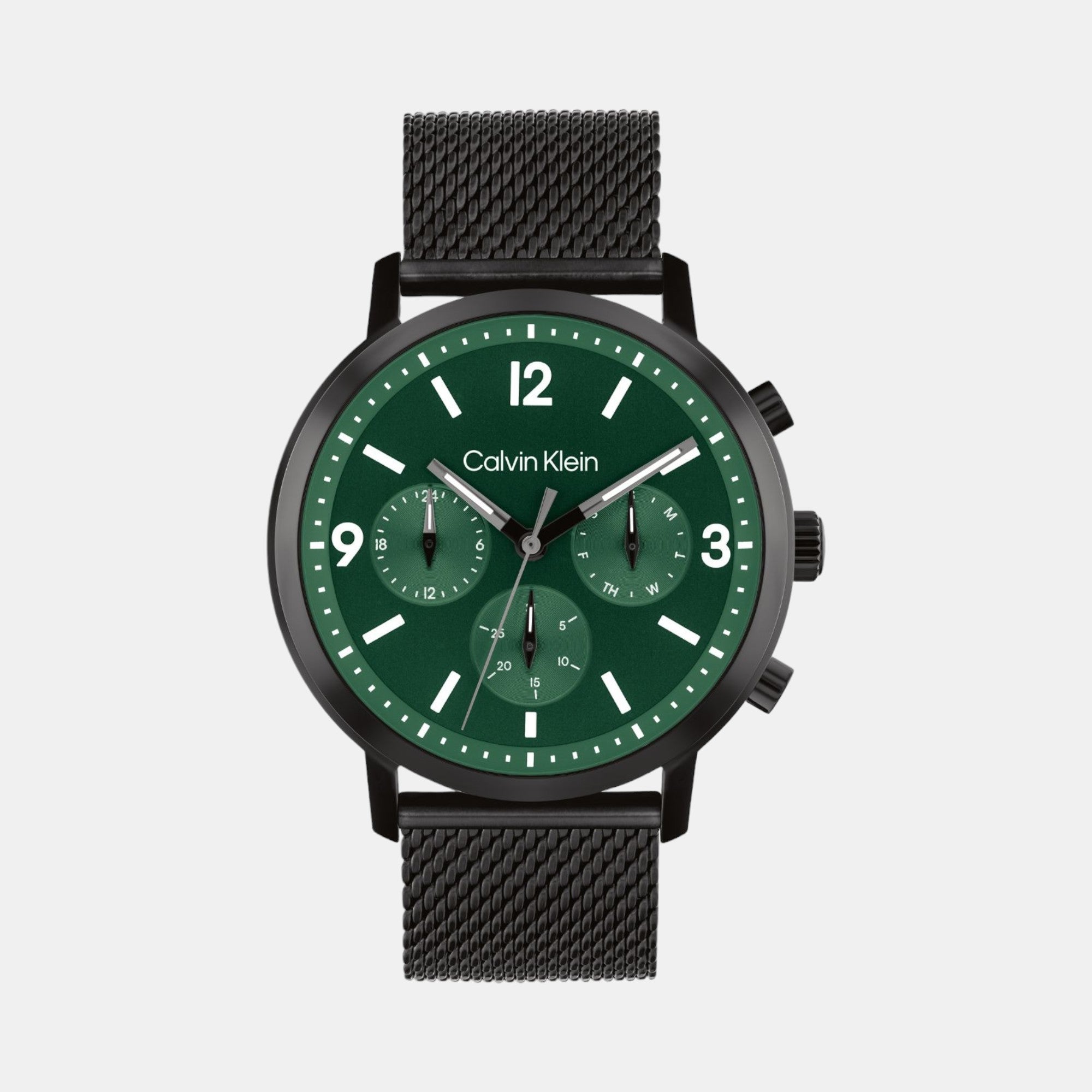 Calvin Klein Gauge Men Quartz Green Dial Chronograph Stainless Steel Watch 25200440