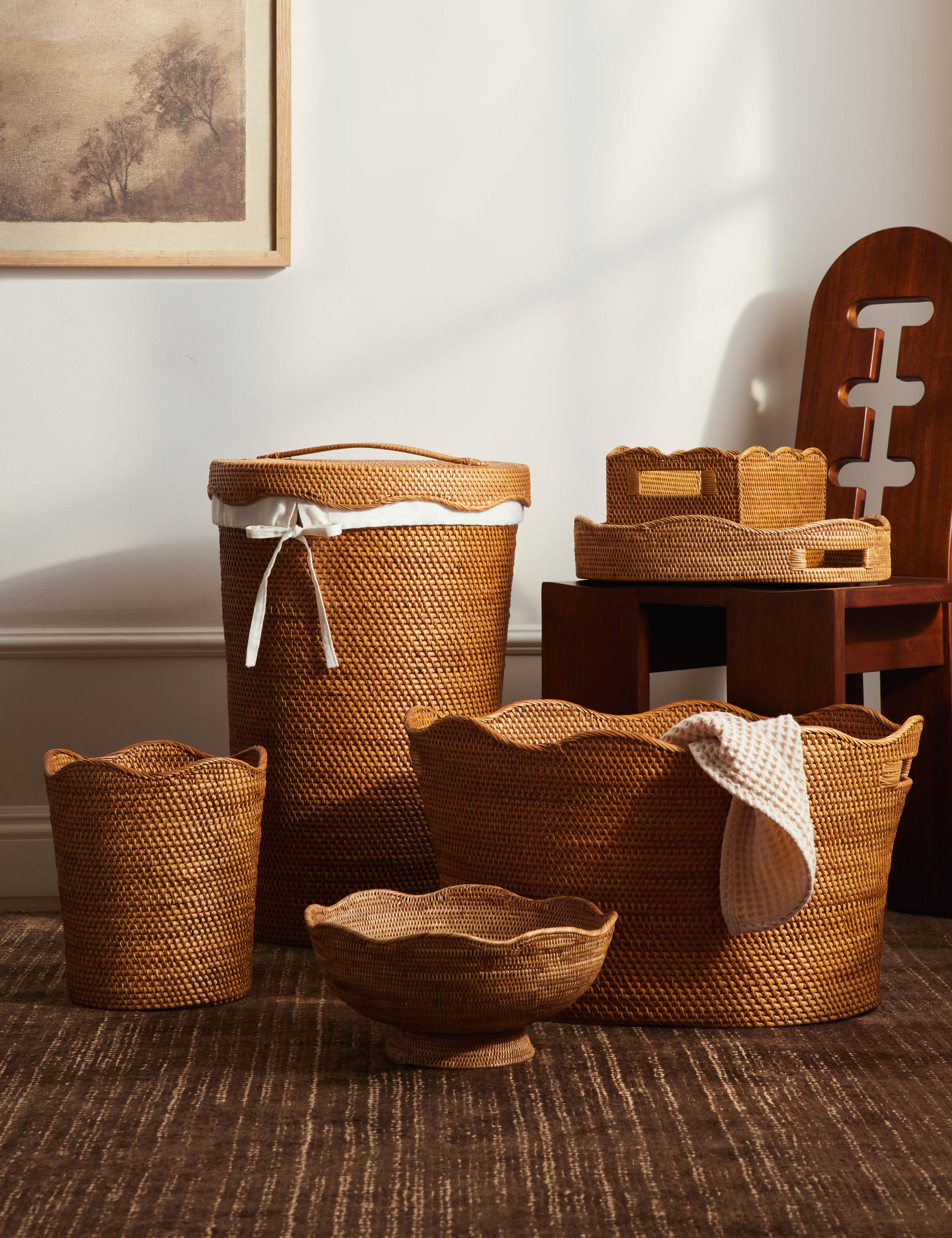 Lulu and Georgia Tyna Rattan Utensil Caddy – Natural - view 2