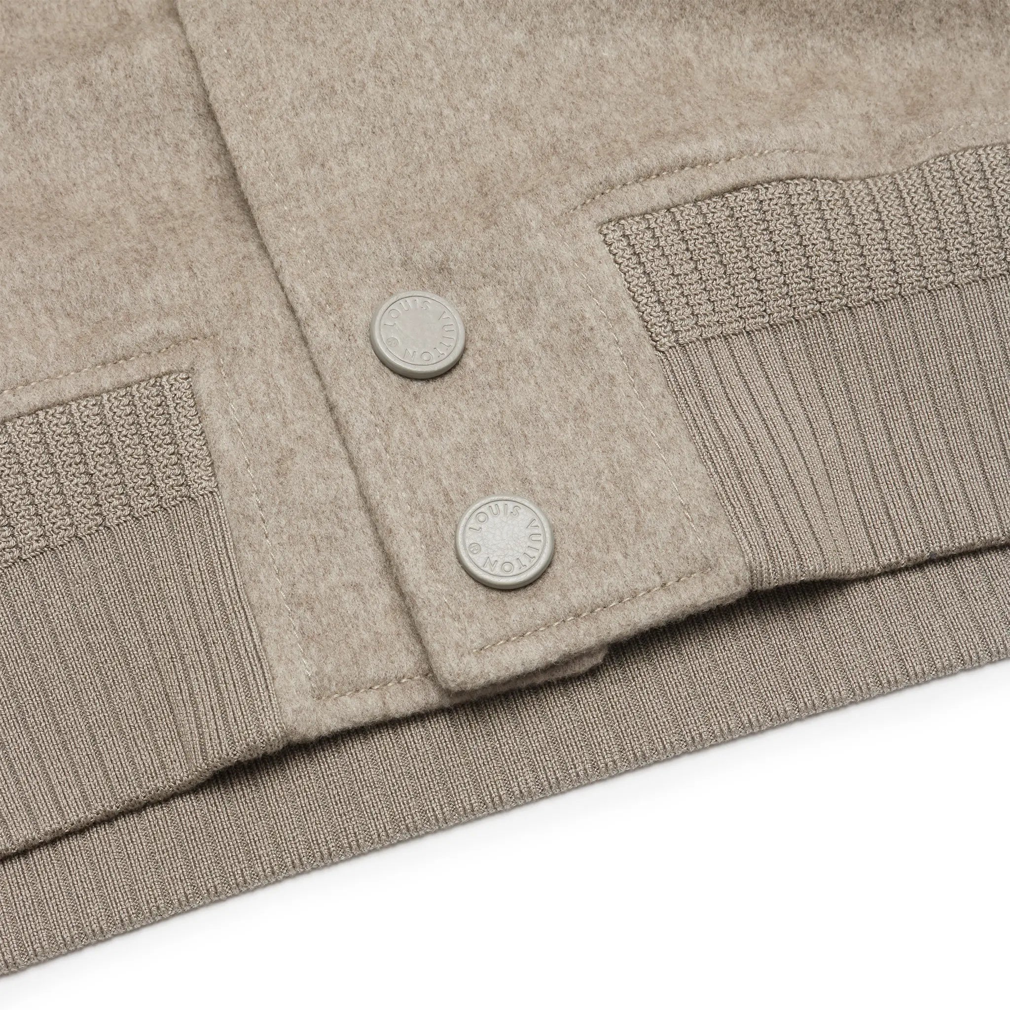 Louis Vuitton Wool Leather Beige Bomber Jacket - view 7