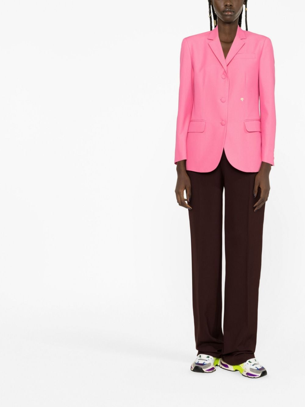 Palm Angels Cotton single-breasted blazer jacket - view 2