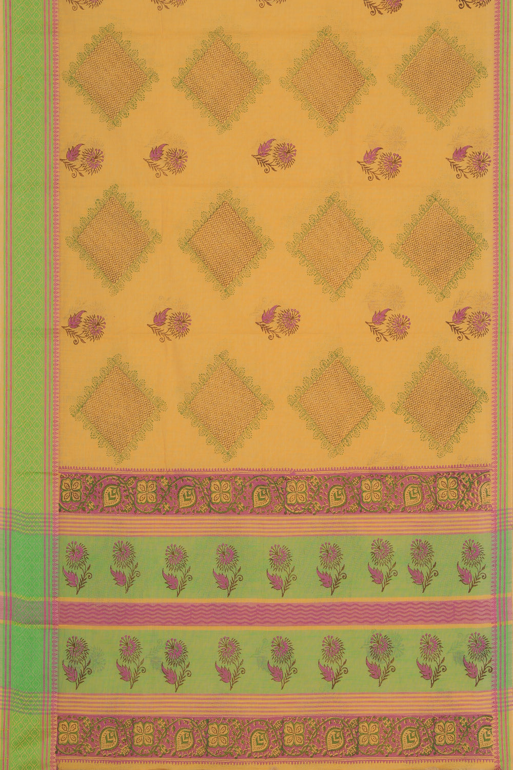 Kalanjali Ethnics Hand block printed cotton saree - view 4