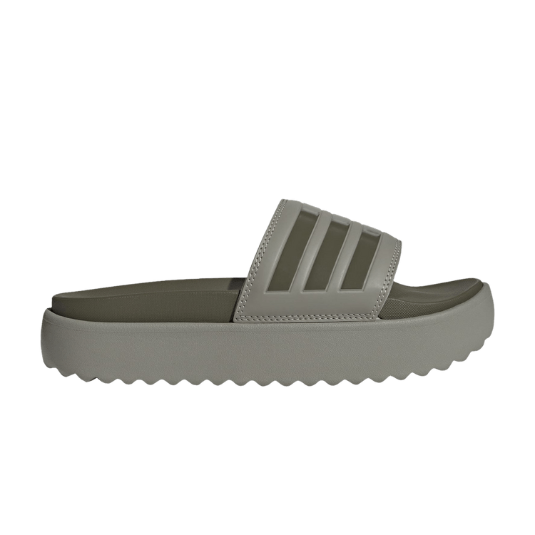 Yeezy adidas Adilette Platform Slides Silver Pebble Olive Strata