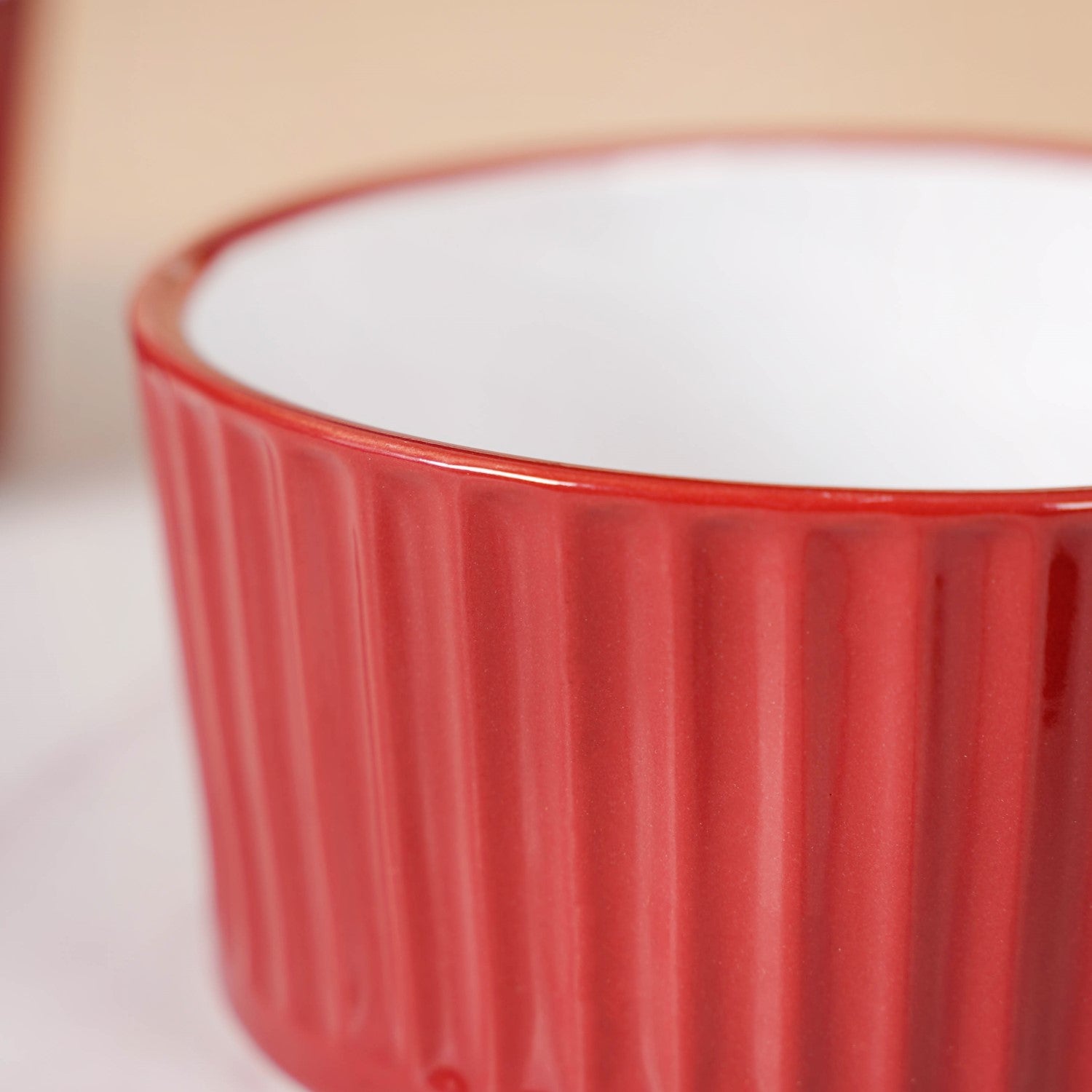 Nestasia Cresta Ceramic Snack Bowl Set Of 6 Red 400ml - view 7