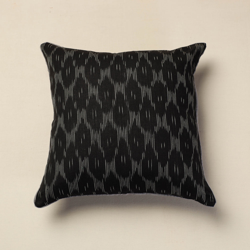 SOUTH KARGHA Black - Pochampally Ikat Cotton Cushion Cover (16 x 16 in)