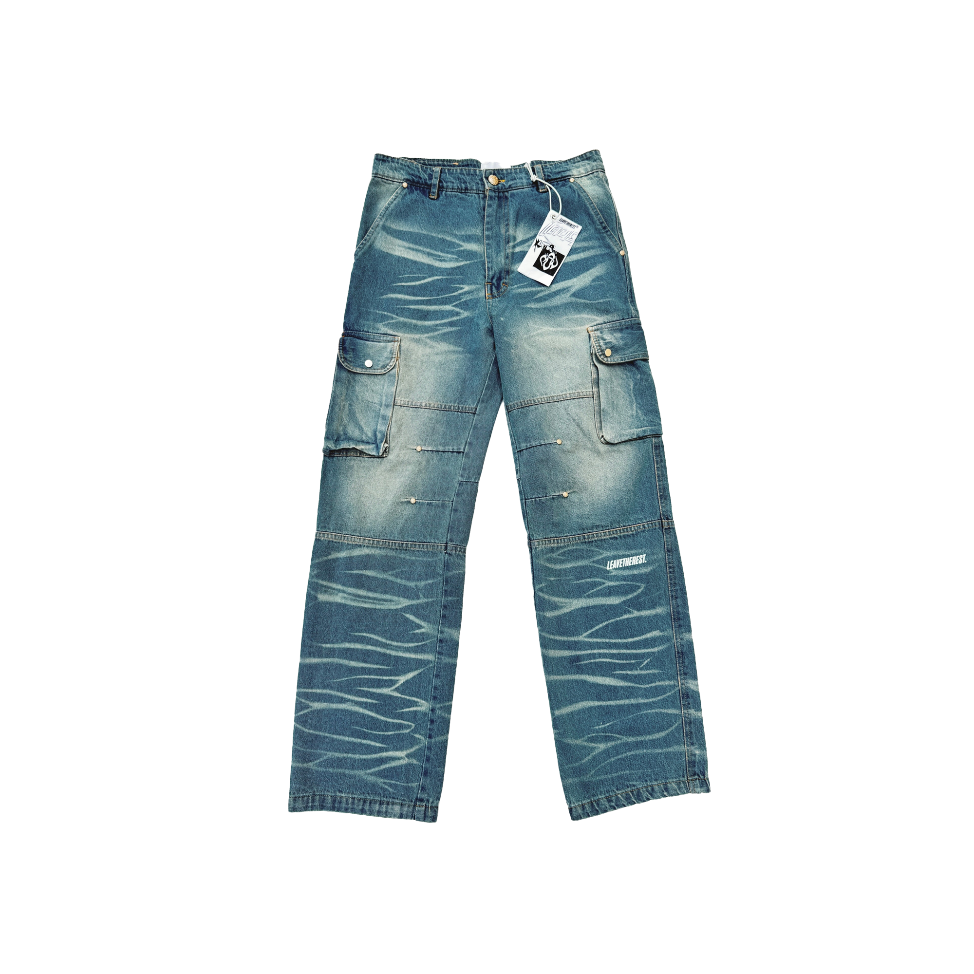 Leave The Rest Crackle Cargo-Indigo Tint