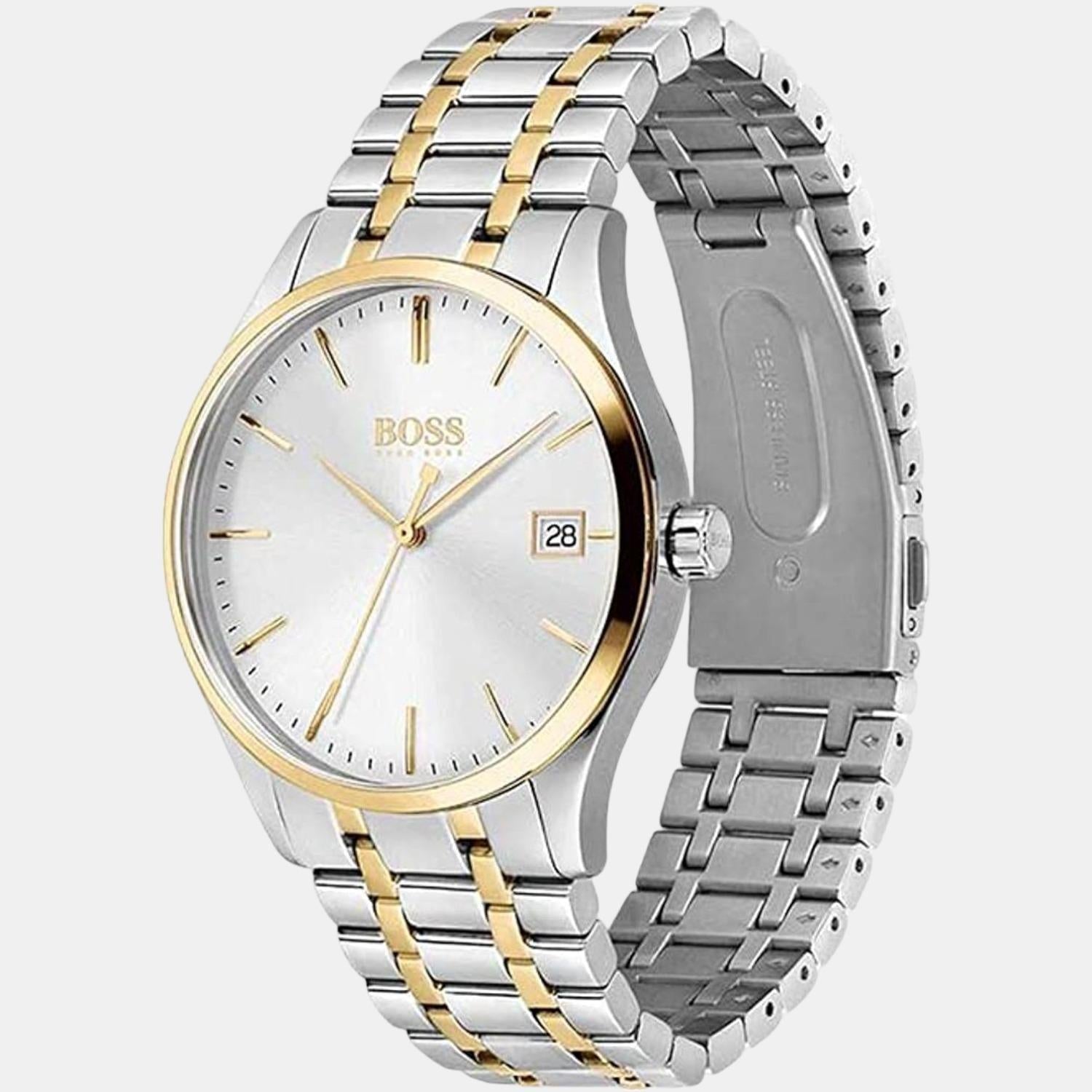 Boss Commissioner Men Quartz Silver Dial Analog Stainless Steel Watch 1513835 - view 2