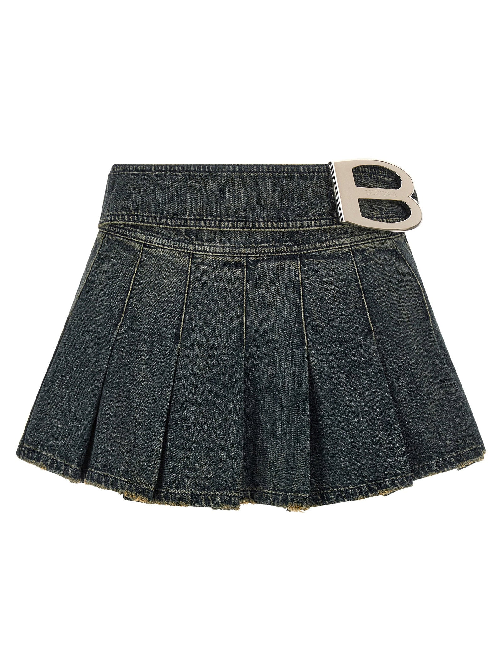 Balenciaga Buckle Pleated Skirt – 100% cotton