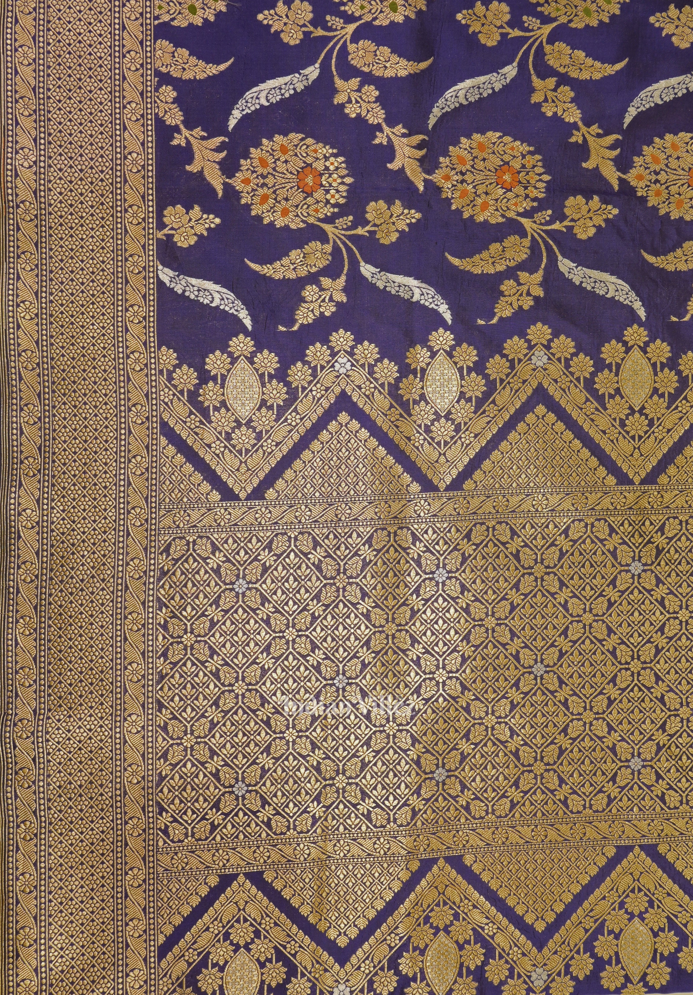 IndianVillèz Blue Meenakari Banarasi Katan Silk Saree - view 5