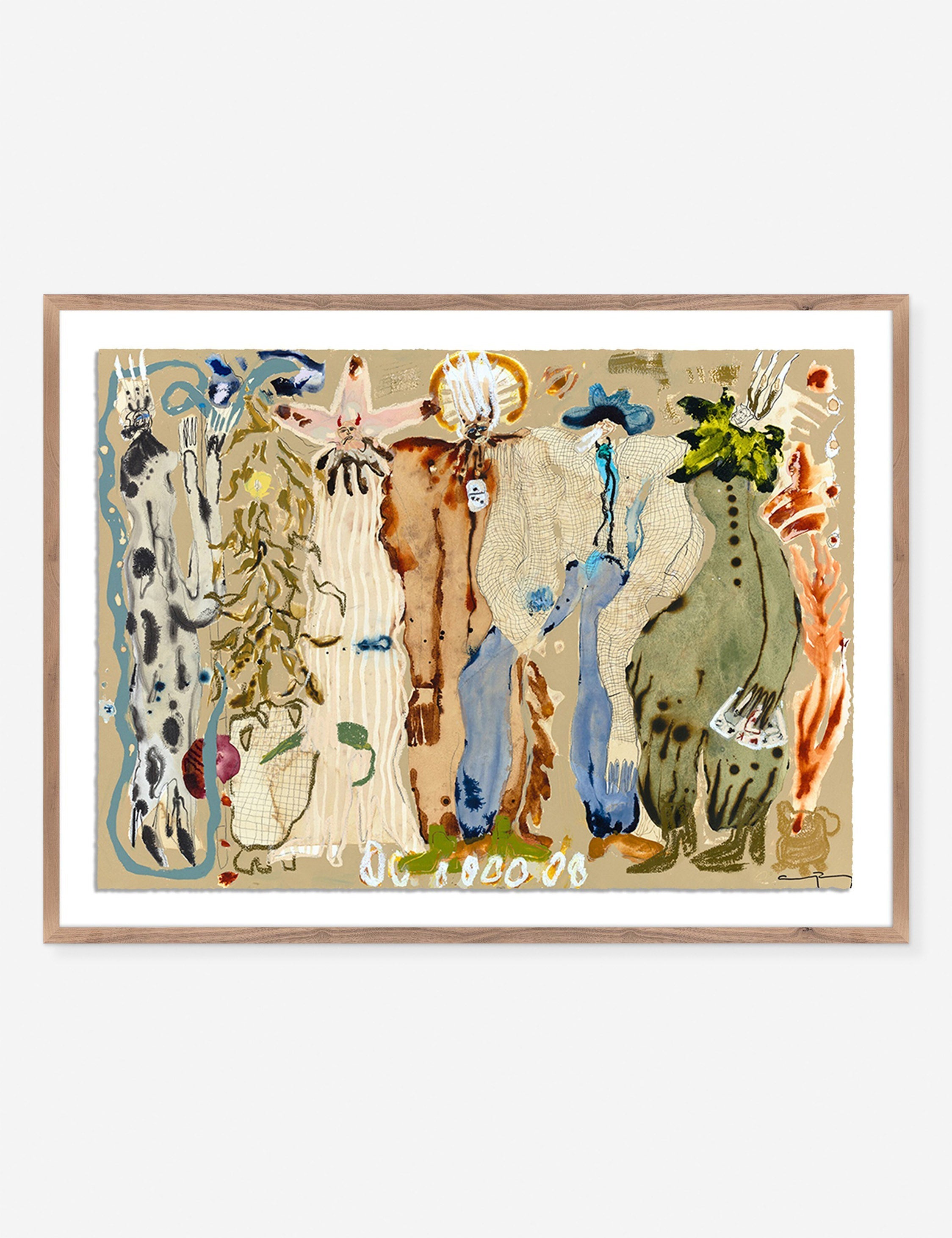 Lulu and Georgia Blue Eyed Snake Woman Wall Art by Caroline Pinney