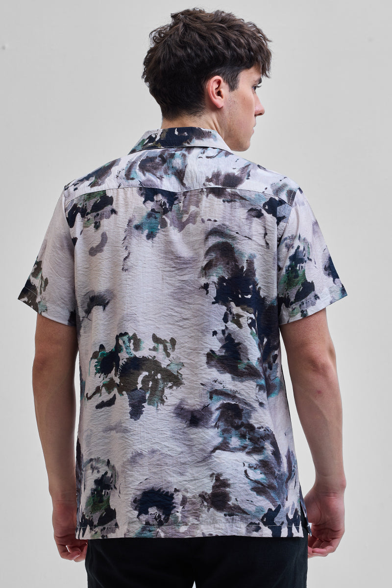 SNITCH Light Grey Abstract Box Fit Shirt - view 7