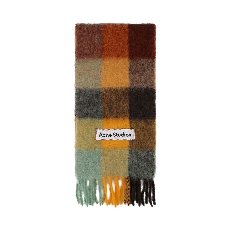 Acne Studios Multi Check Scarf Green/Grey/Black - view 2