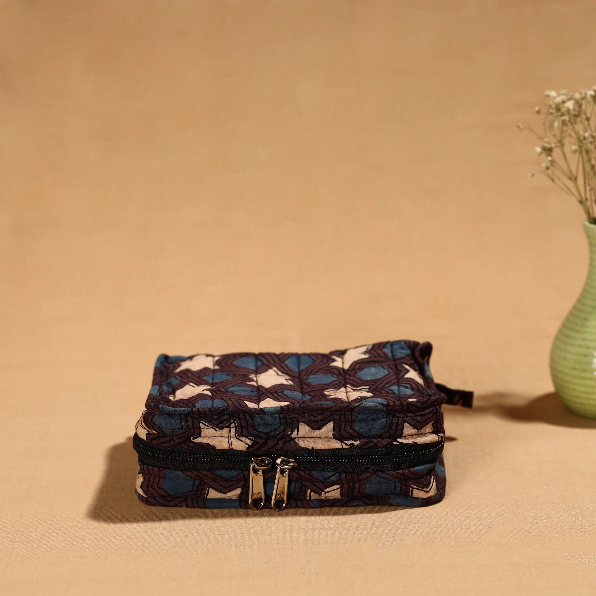 NOORI BAZAR Brown - Handmade 4 Pockets Cotton Jewelry Bag 41