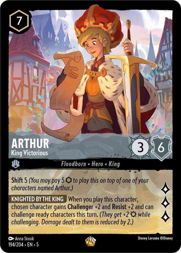 204 shimmering skies – Lorcana Arthur - King Victorious - 194/204 [Shimmering Skies] [Non-Foil]