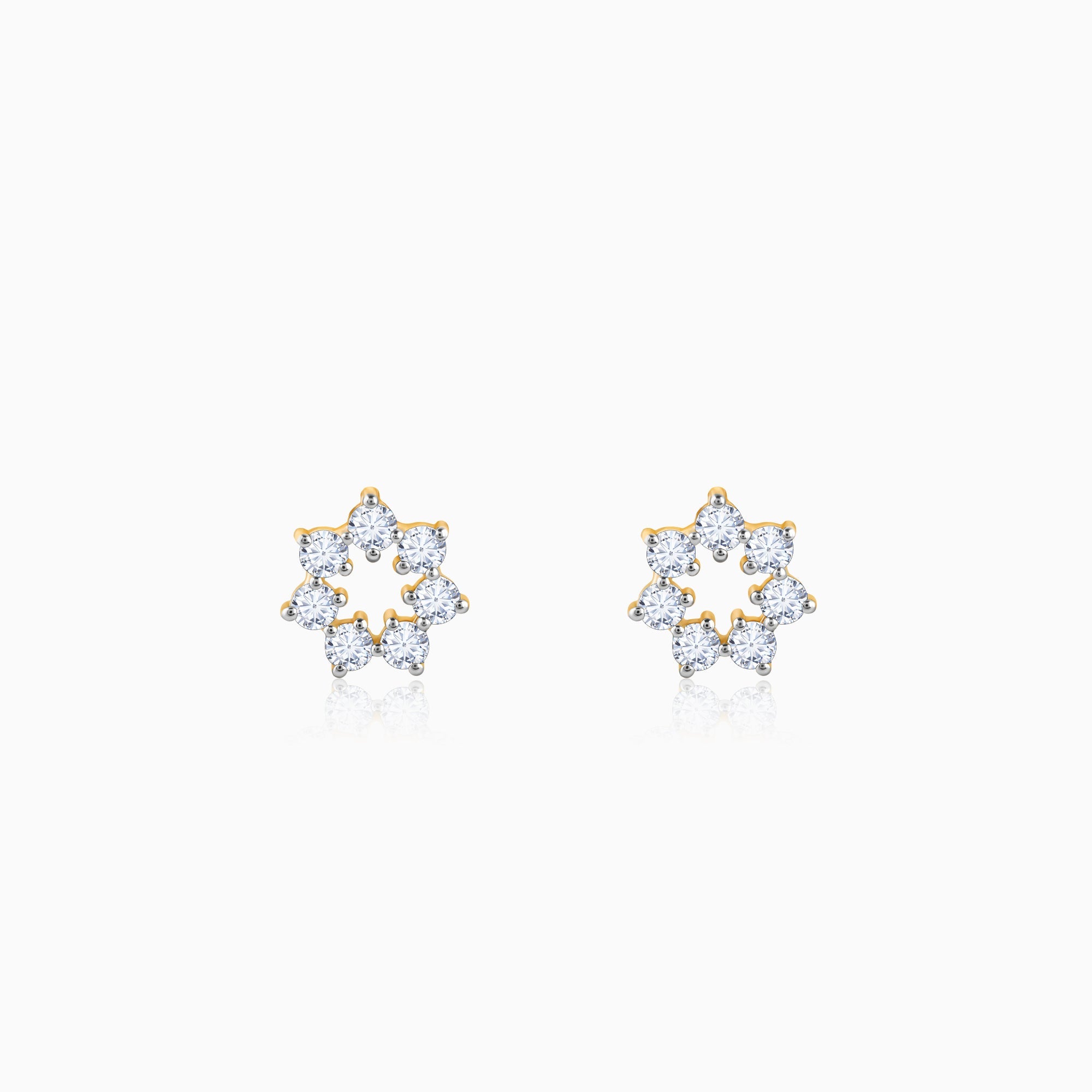 GIVA Jewellery Gold Aureole Diamond Studs
