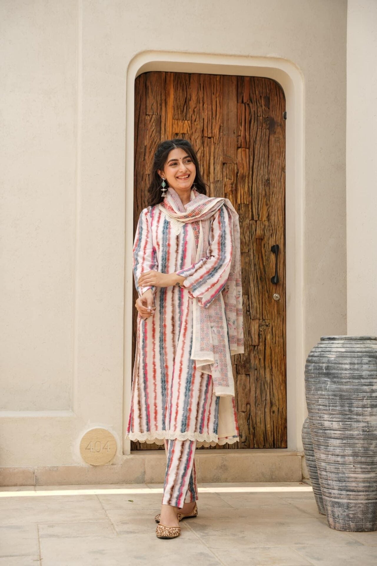 Idaho-o Ivory cotton kurta set