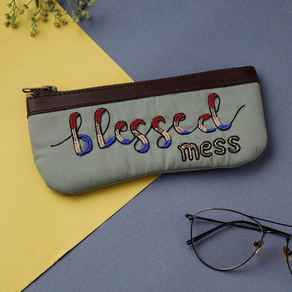 FUDAKTI Blessed Mess - Handcrafted Beadwork Cotton Spectacle Case - view 3