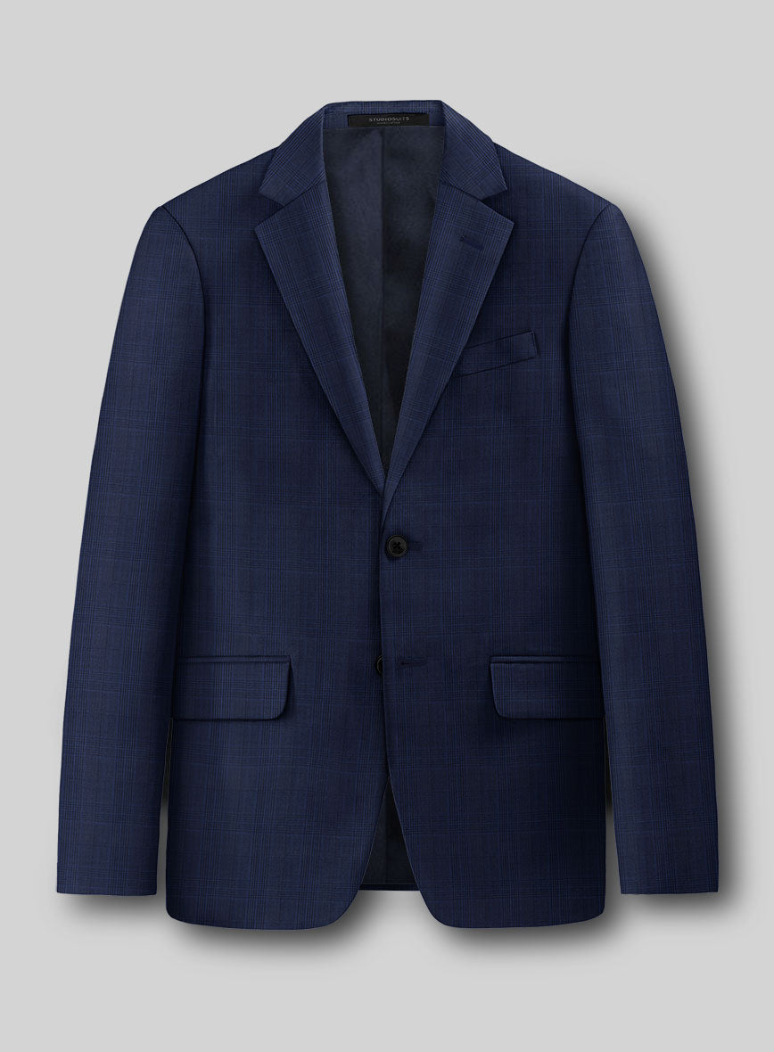 StudioSuits Napolean Xina Tartan Blue Wool Jacket